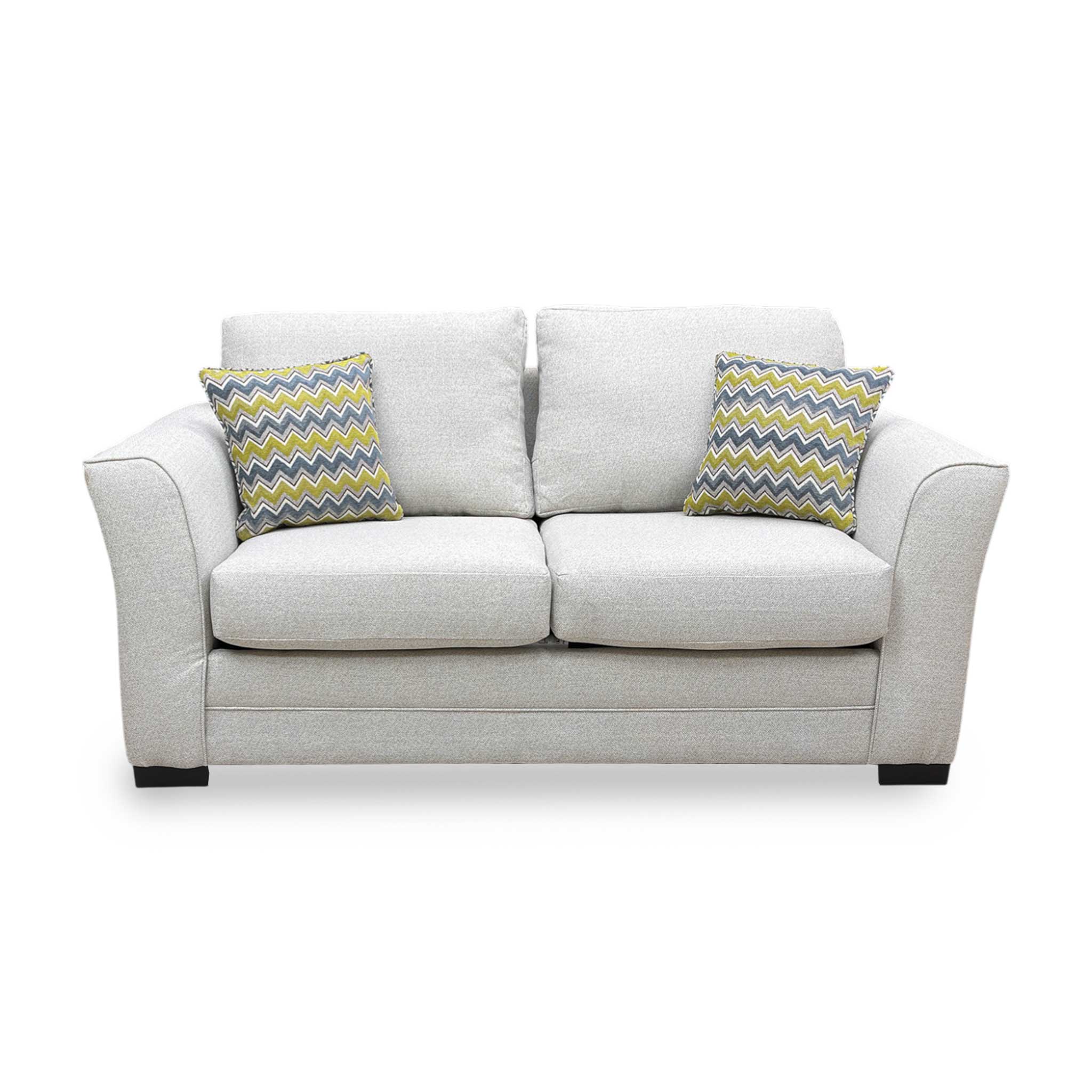 ‘Albany’ Cream Woven Fabric 2 Seater Sofa Bed - Image 4
