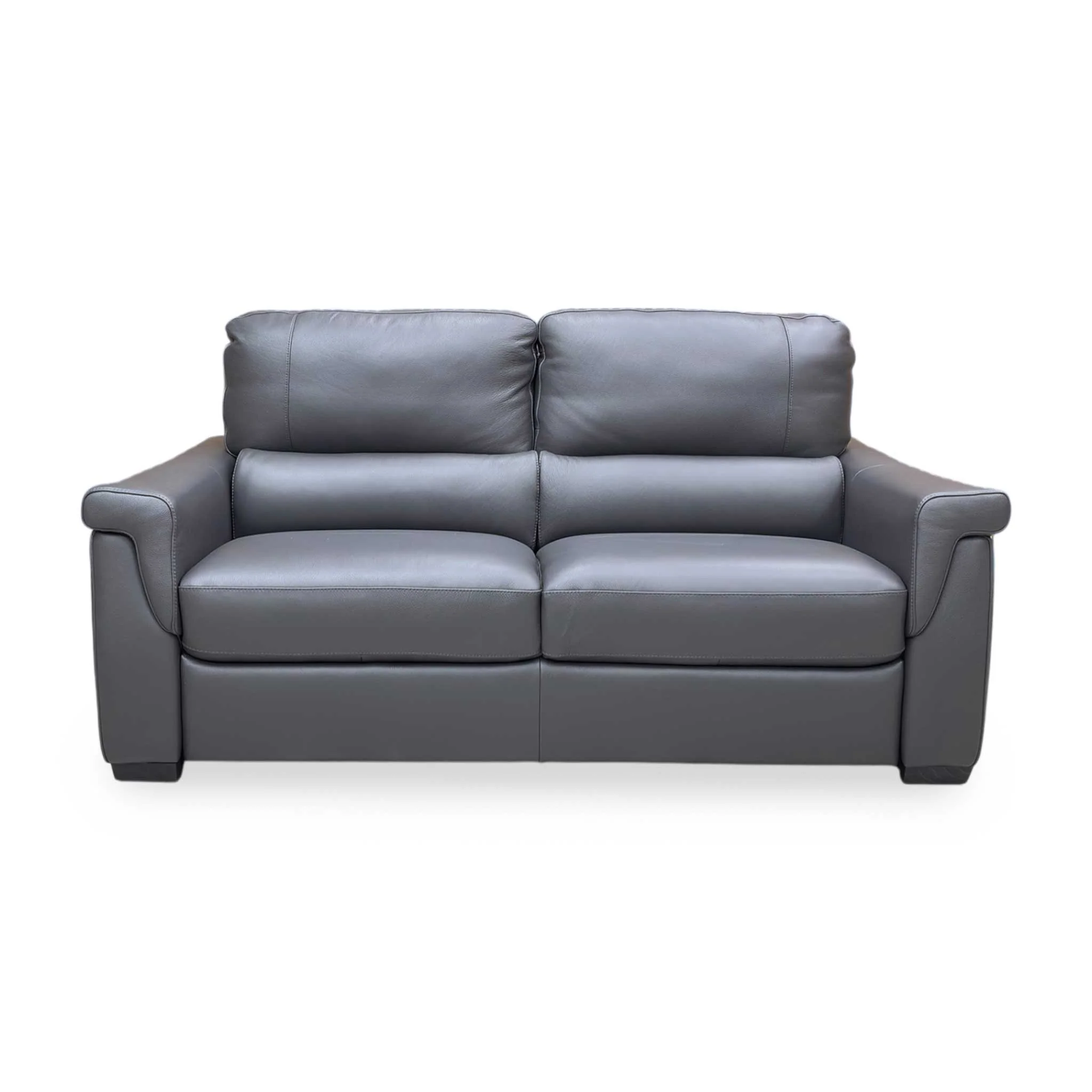 ‘Amore’ Medium grey 7505 Cat-50 Leather 3 Seater Sofa - Image 5
