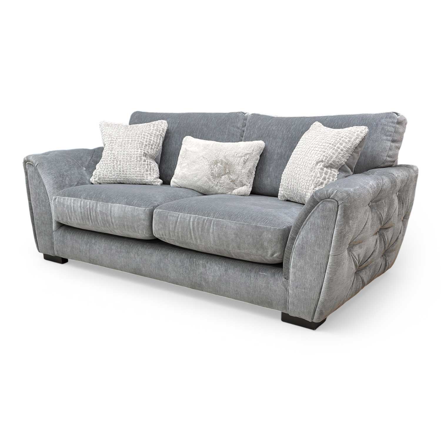 'Aphrodite' California Dolphin Grey Dw Ft Fabric 3 Seater Sofa - Image 6