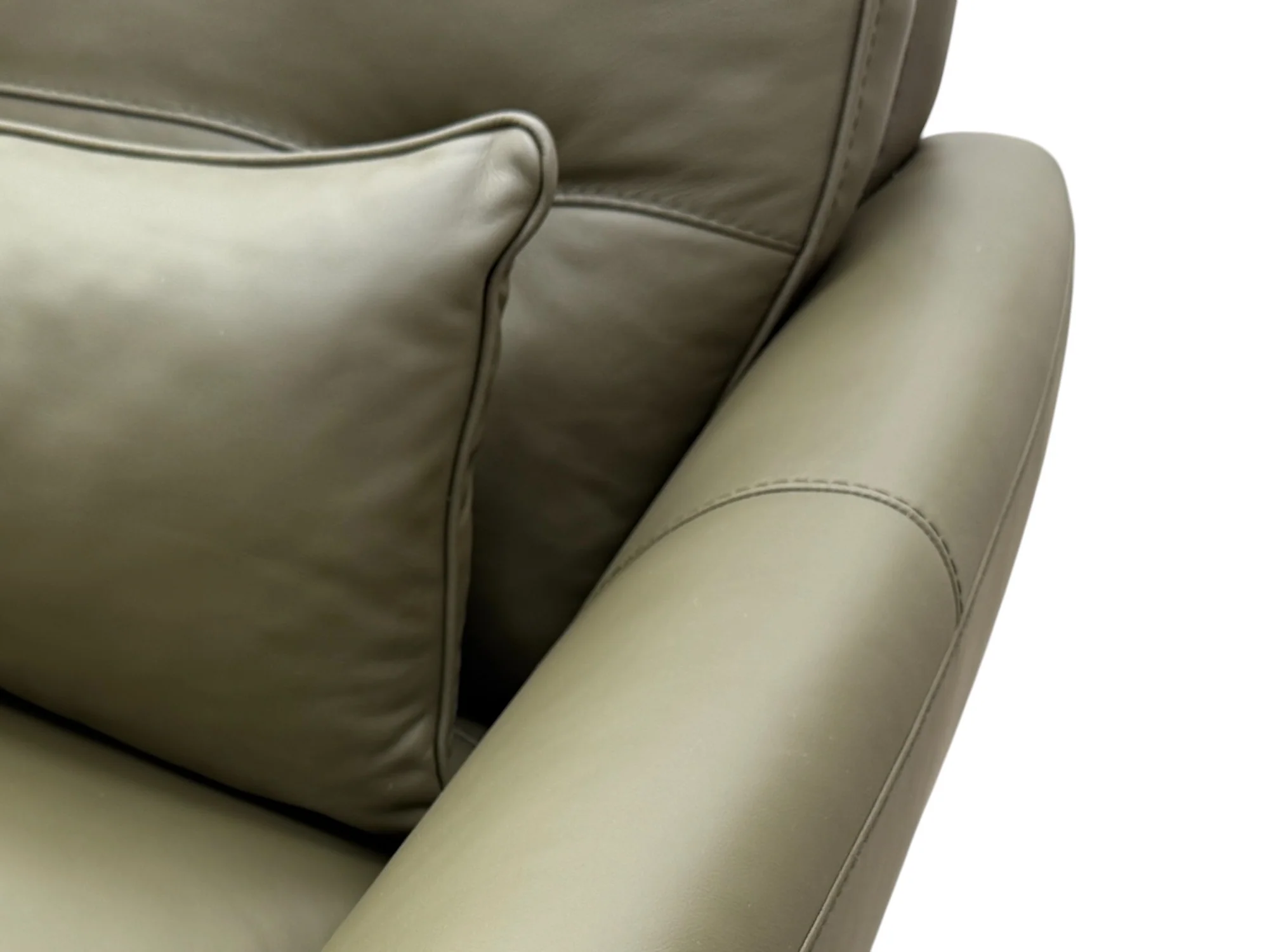 'Ava' Khaki Leather Armchair - Image 4