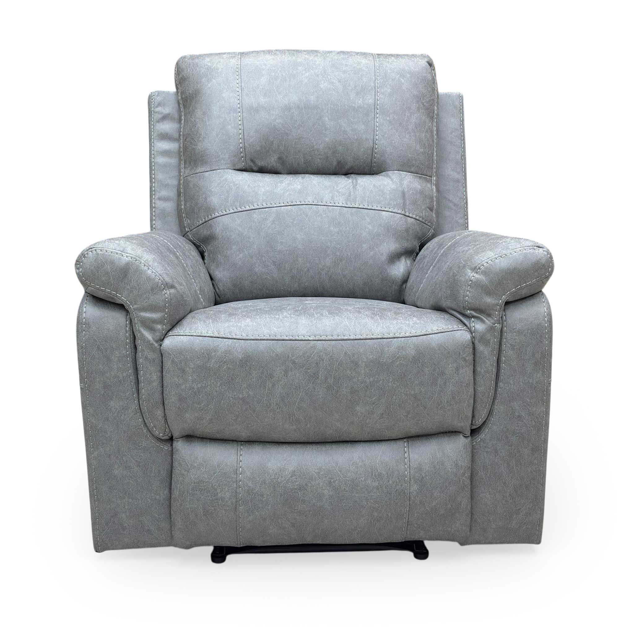 ‘Azzurri’ Grey Endurance Fabric Manual Recliner Armchair - Image 5