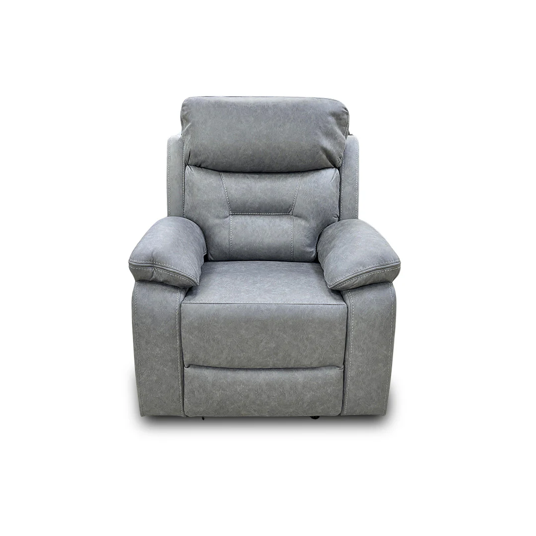‘Beaumont’ Grey Endurance Fabric Manual Recliner High Back Armchair - Image 3
