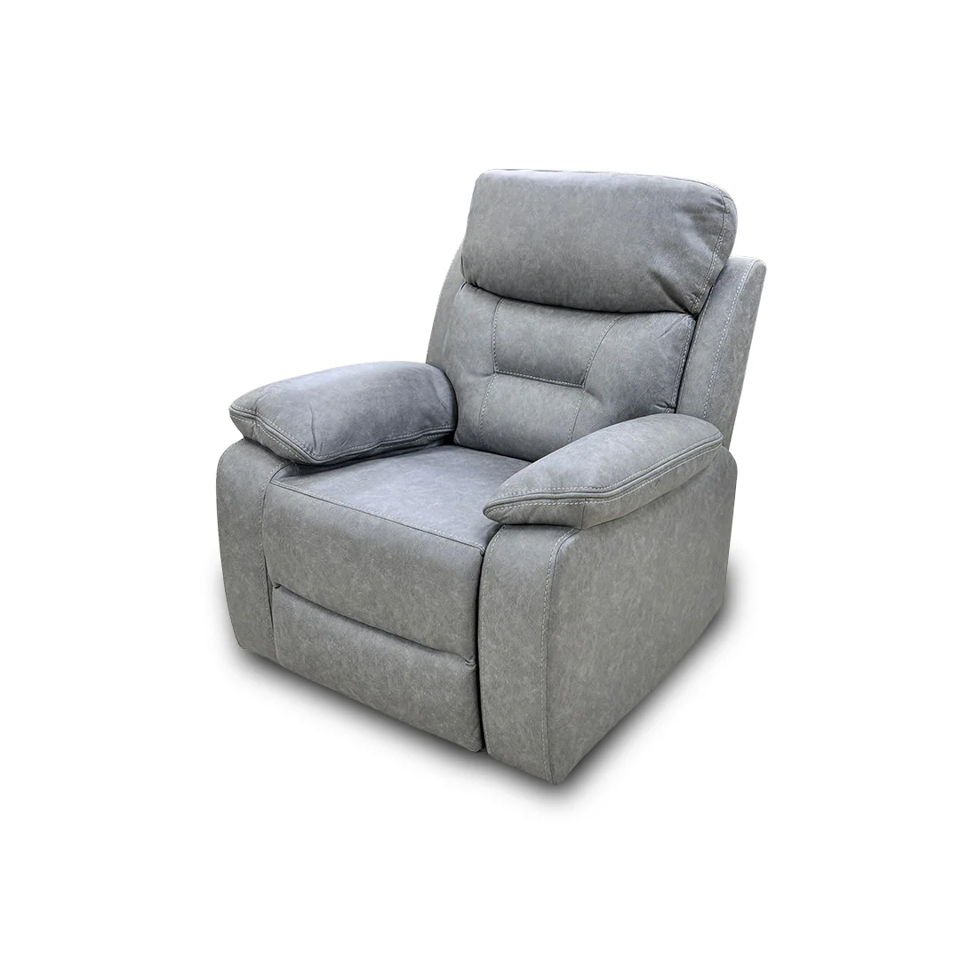 ‘Beaumont’ Grey Endurance Fabric Manual Recliner High Back Armchair - Image 6