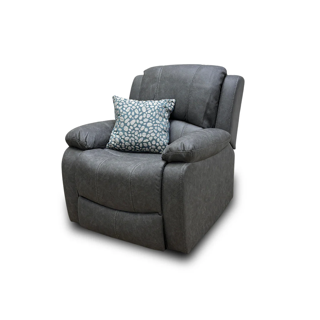 ‘Bennett’ Dark Grey Endurance Fabric Manual Recliner Armchair - Image 3