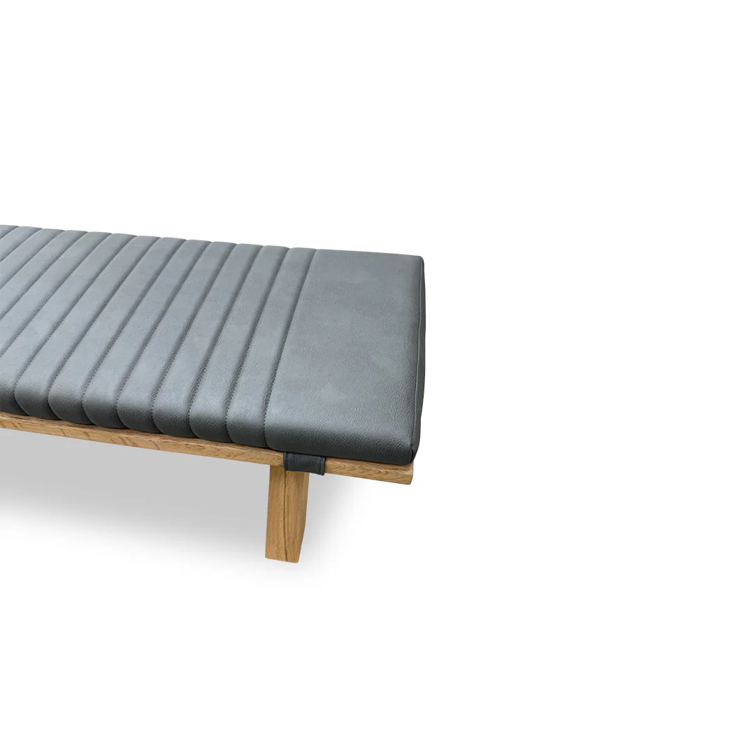Bodahl 'Loki' 52 Natural Bianca Solid Oak 140cm Dining Bench with All Wooden X-Shaped Legs + Grey Bench Pad - Image 4