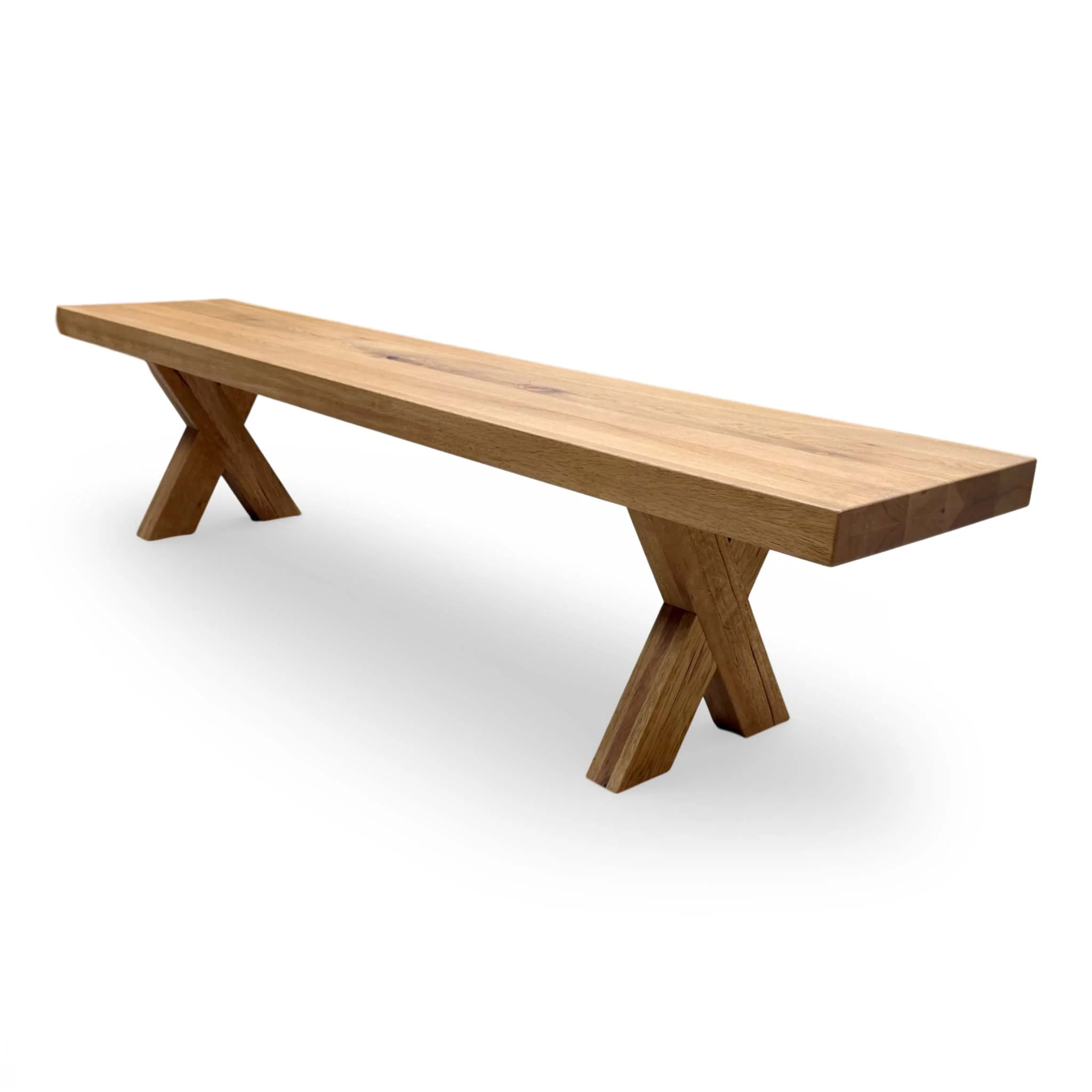 Bodahl 'Njord' 06 0ld Bassano Solid Oak 200cm Dining Bench with Wooden X-Shaped Legs - Image 6