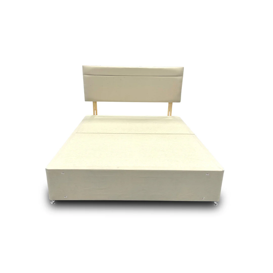 ‘Capella’ Cream Velvet Divan Base + Headboard - King - Image 3