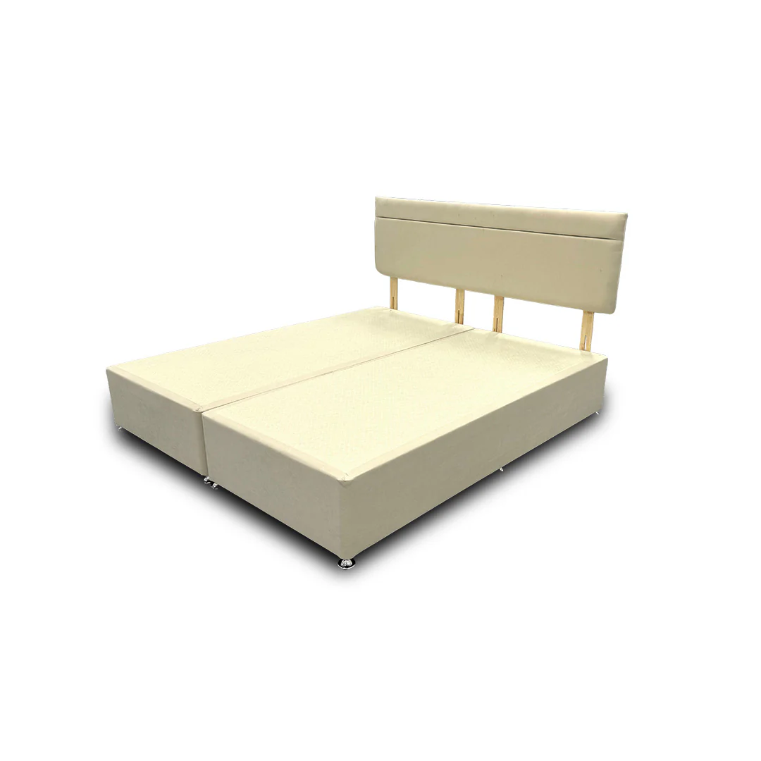 ‘Capella’ Cream Velvet Divan Base + Headboard - Super King - Image 4