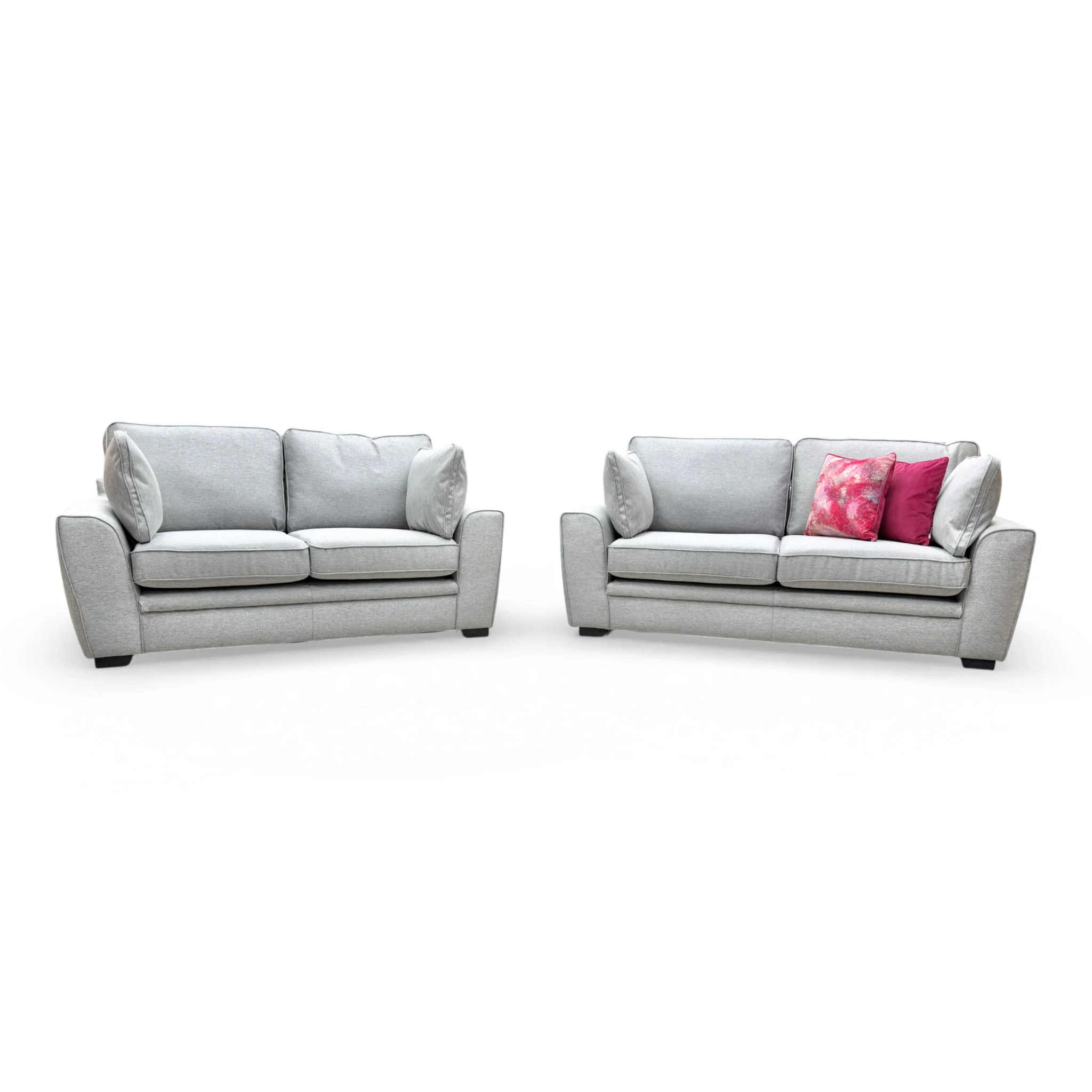 'Chalfont' Novak Grey Soft Tight Weave Fabric 3 + 2 Seater Sofa Set