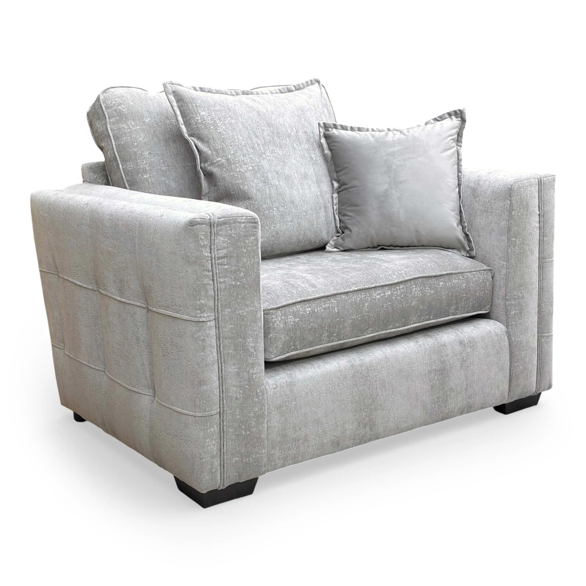'Chelsea' Meridian Truffle Soft Weave Fabric Formal Cuddler Chair