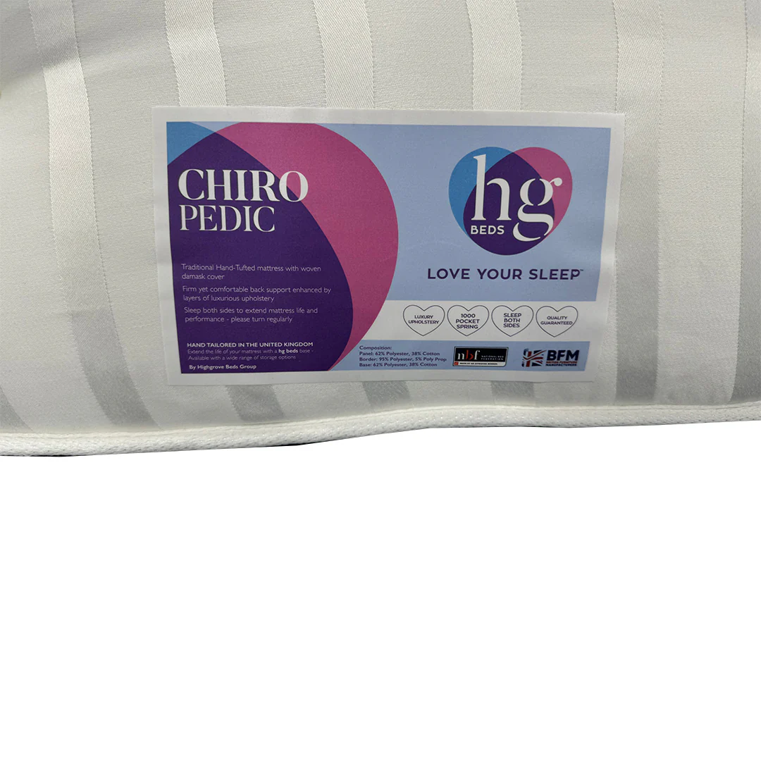 'Chiropedic' 1000 Pocket Spring Hand-Tufted Double Sided Mattress - Single - Image 5