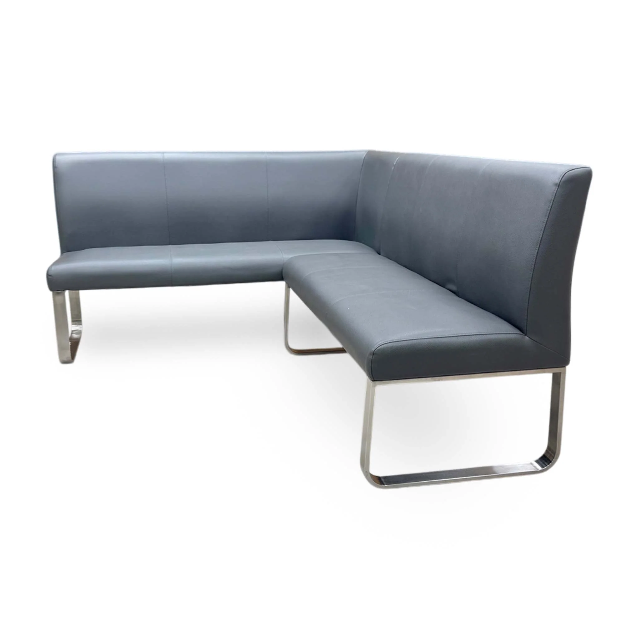 'Cocoon' Grey Faux Leather Left Hand Facing Corner Bench - Image 4