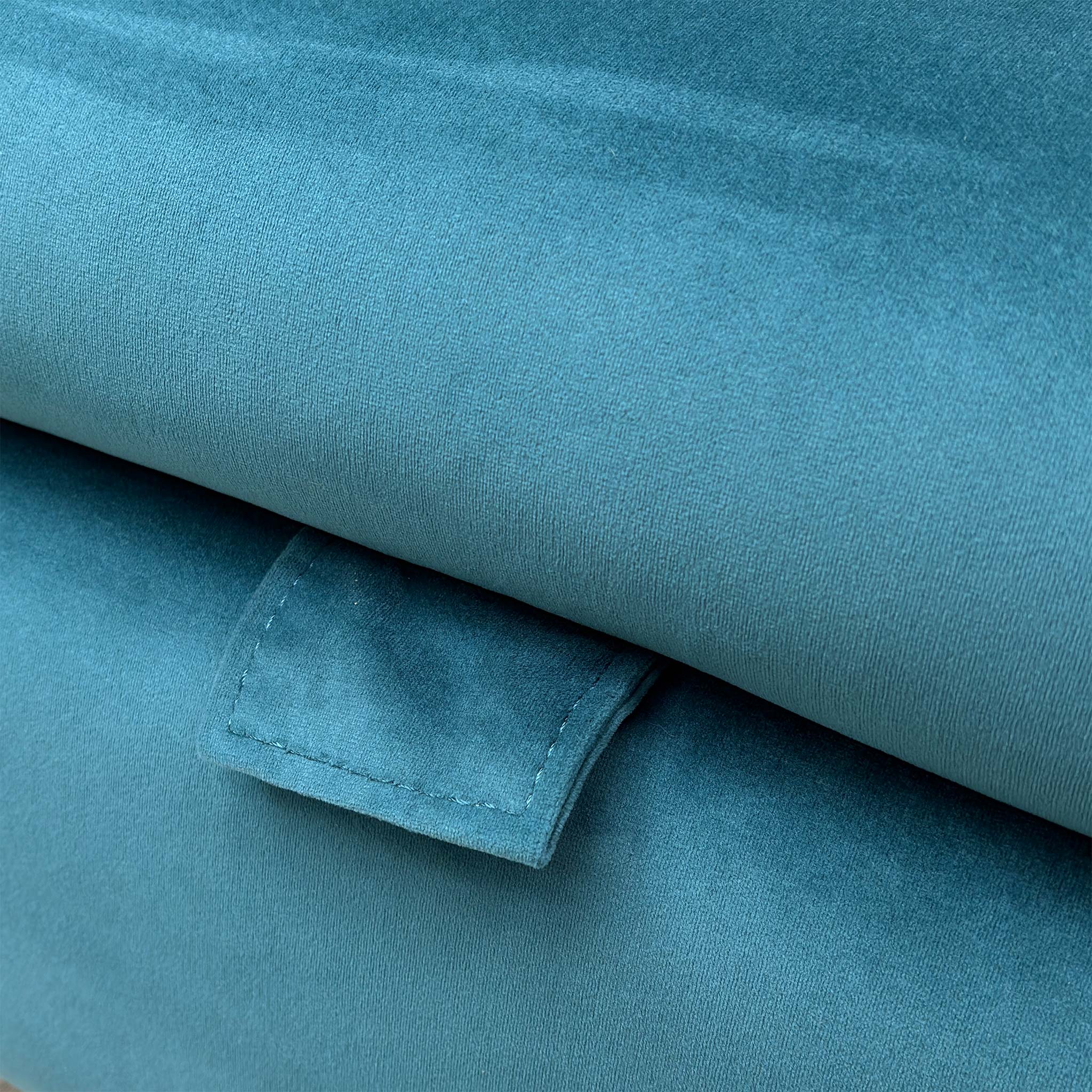 ‘Daytona’ 51003 Opulence Teal Velvet Storage Footstool - Image 8