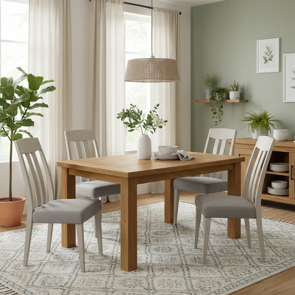 'Durham' High Back Wooden Upholstered Dining Chairs - Set of 4 - Image 2