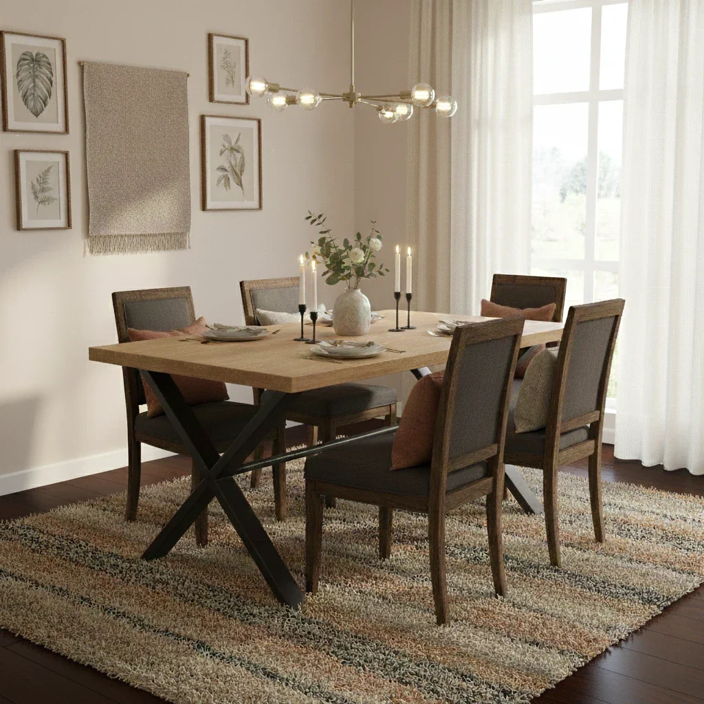 ‘Earth’ Solid Oak 150cm Fixed Dining Table - Image 2