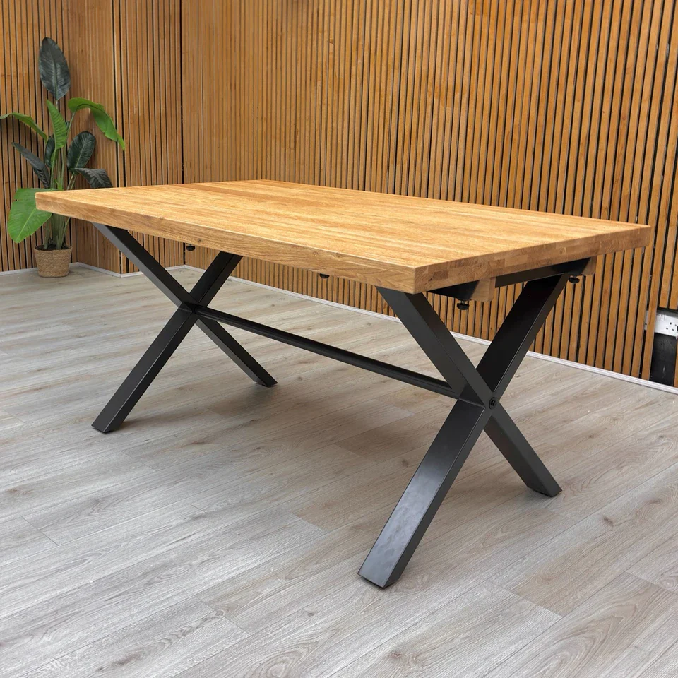 ‘Earth’ Solid Oak 150cm Fixed Dining Table - Image 3
