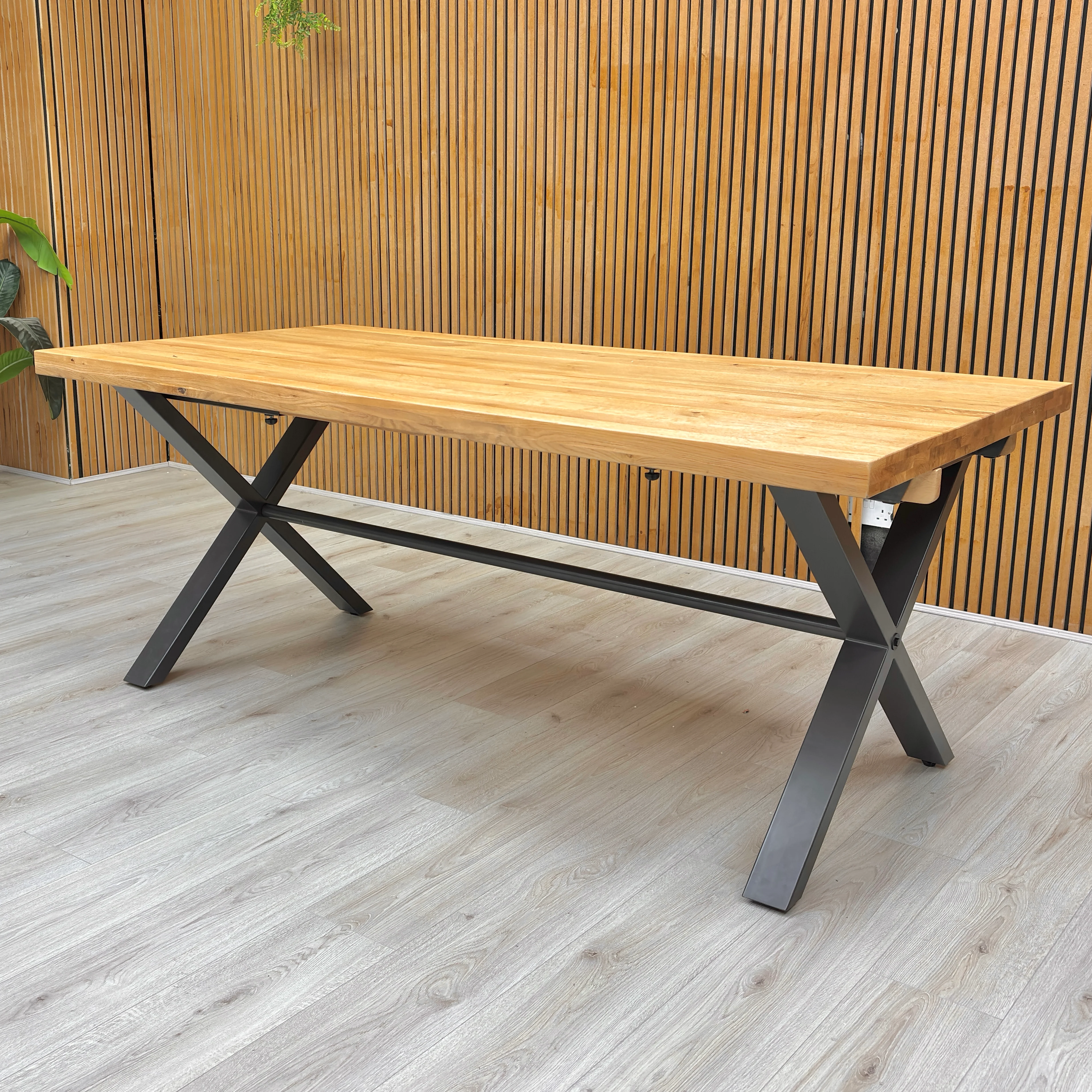 ‘Earth’ Solid Oak Large 190cm Fixed Dining Table - Image 3
