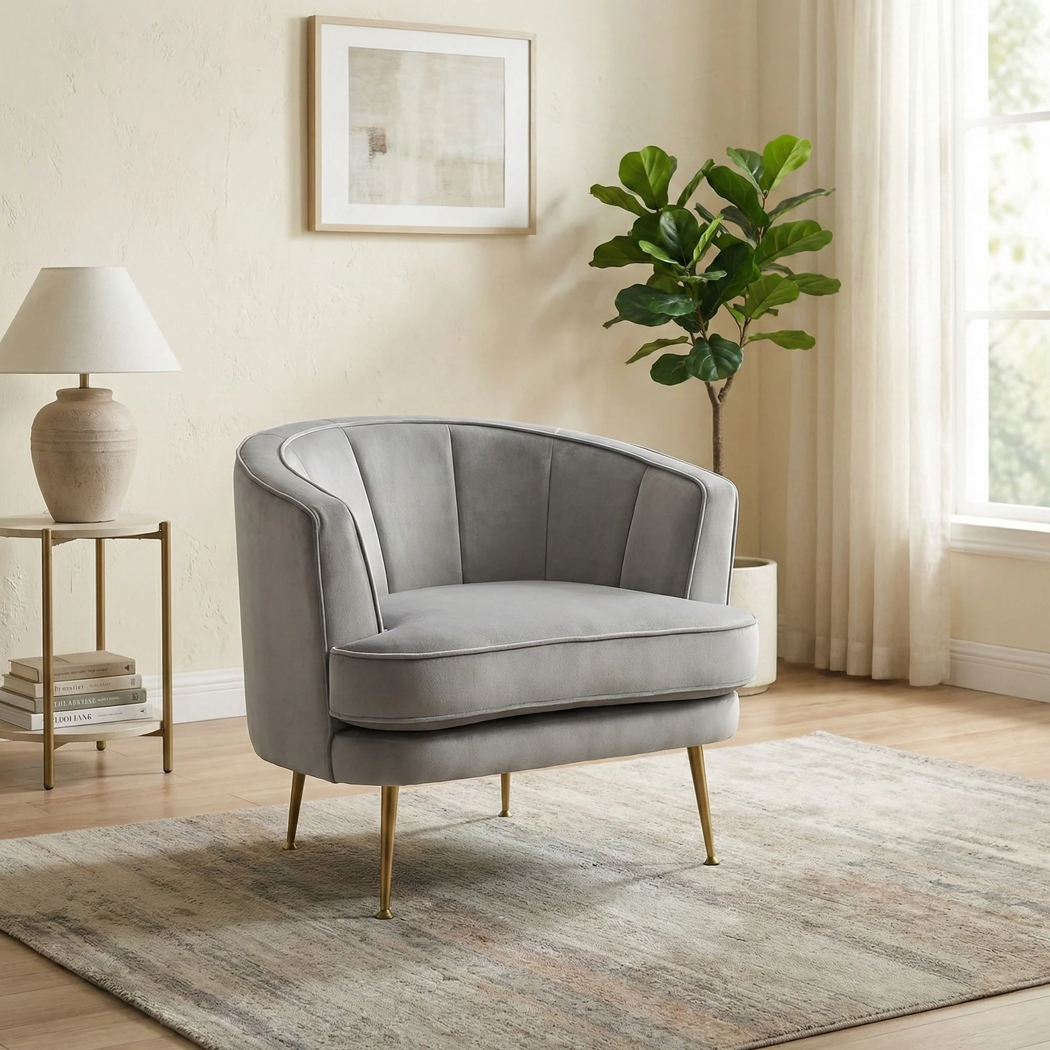 'Enchanted' Silver Sensual Velvet Accent Chair - Image 2