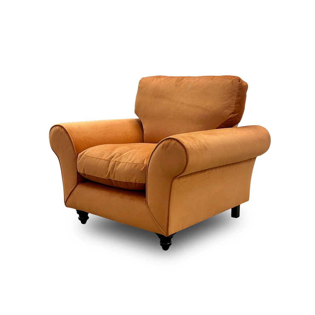 ‘Evelyn’ Marmalade Abbey Velvet Armchair - Image 5