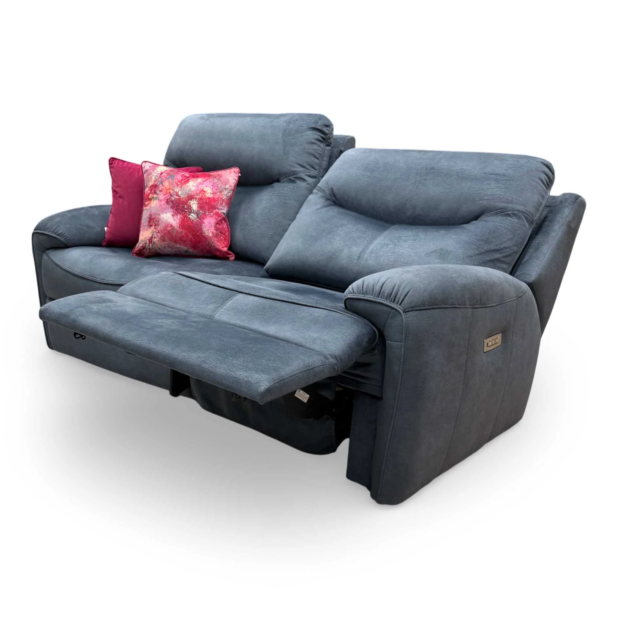 G Plan 'Amesbury' A026 Prama Midnight Blue Velvet 3 Seater Power Recliner Sofa with Power Headrests and Power Lumbar - Image 6