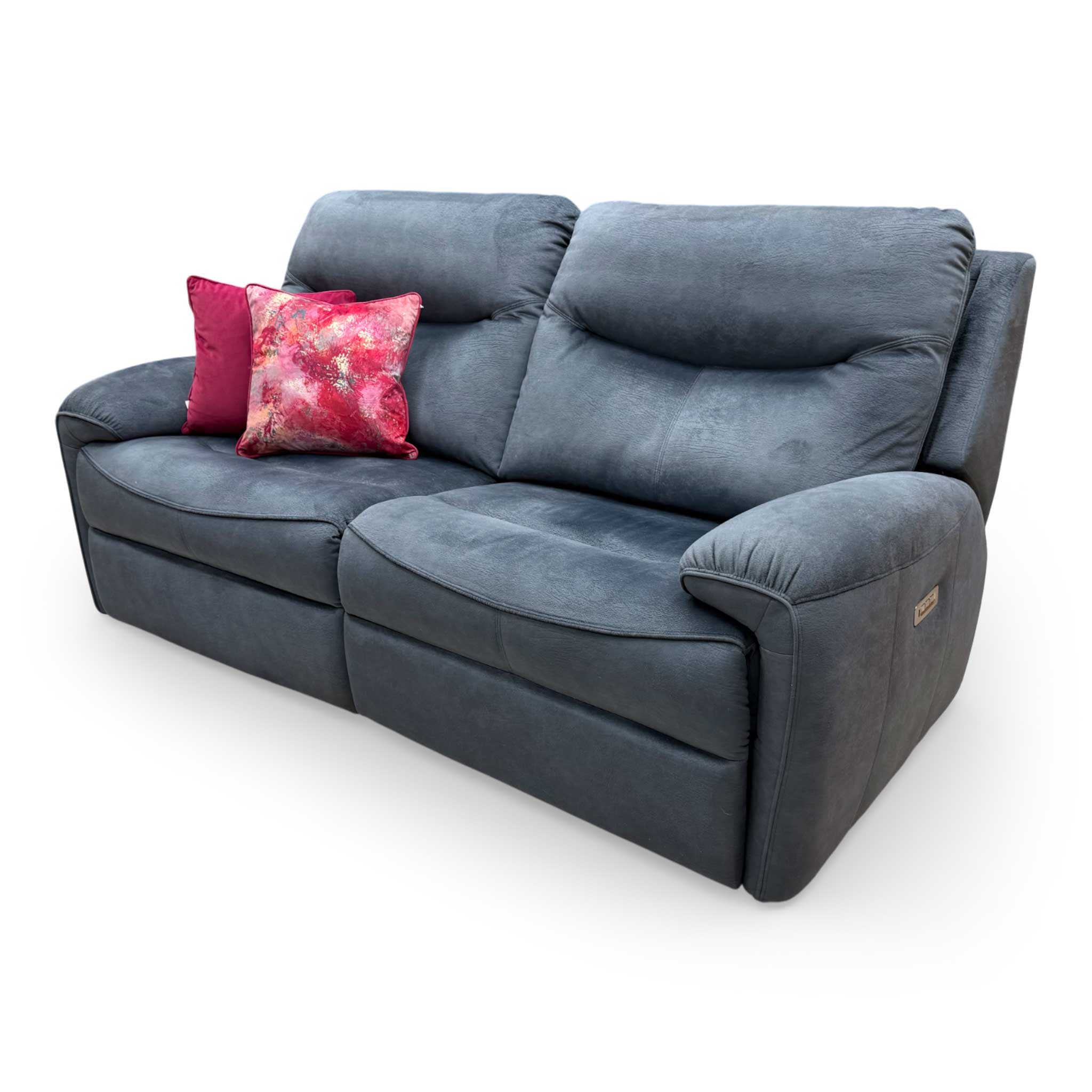 G Plan 'Amesbury' A026 Prama Midnight Blue Velvet 3 Seater Power Recliner Sofa with Power Headrests and Power Lumbar - Image 9