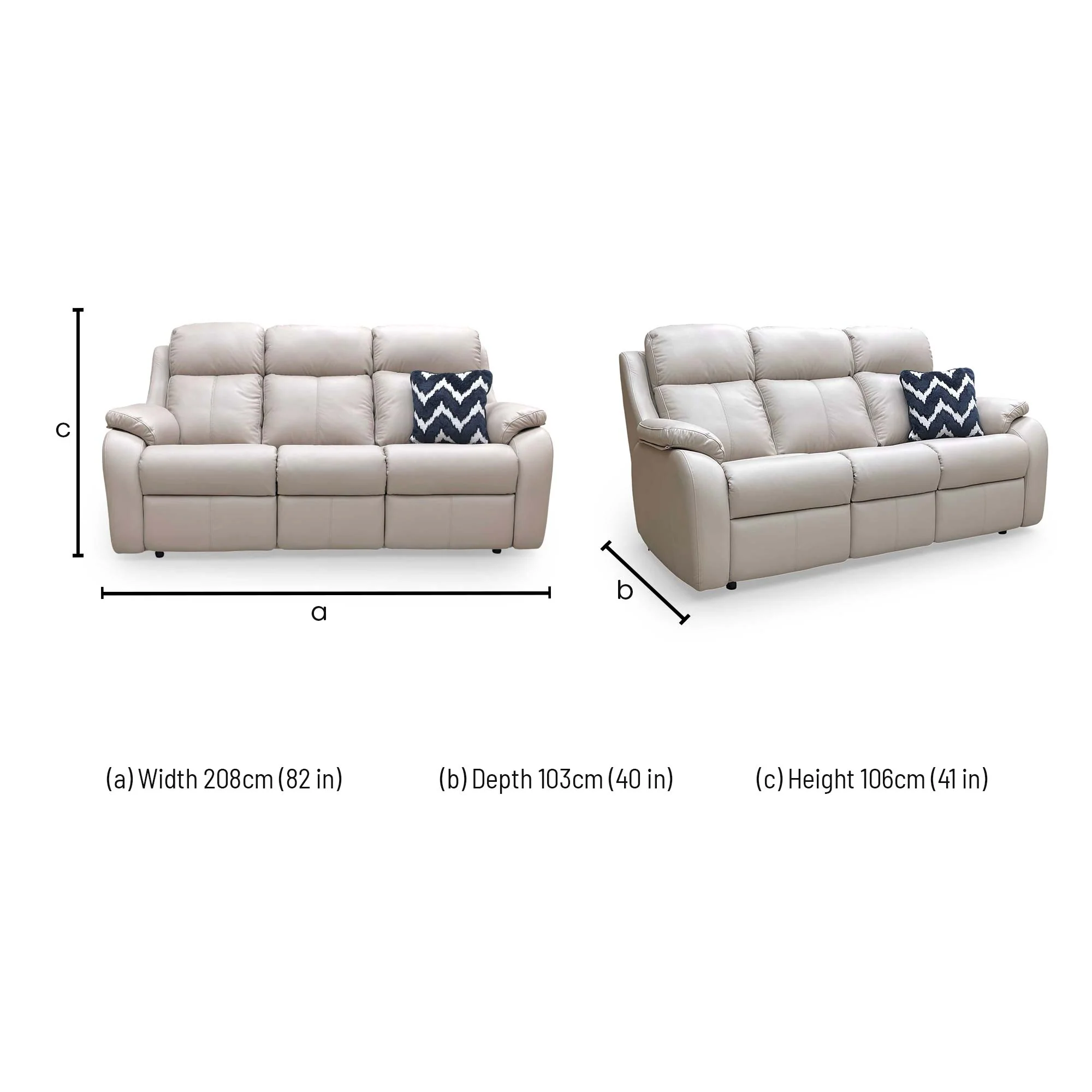 G Plan 'Kingsbury' L844 Cambridge Plaster Leather 3 Seater Sofa - Image 7