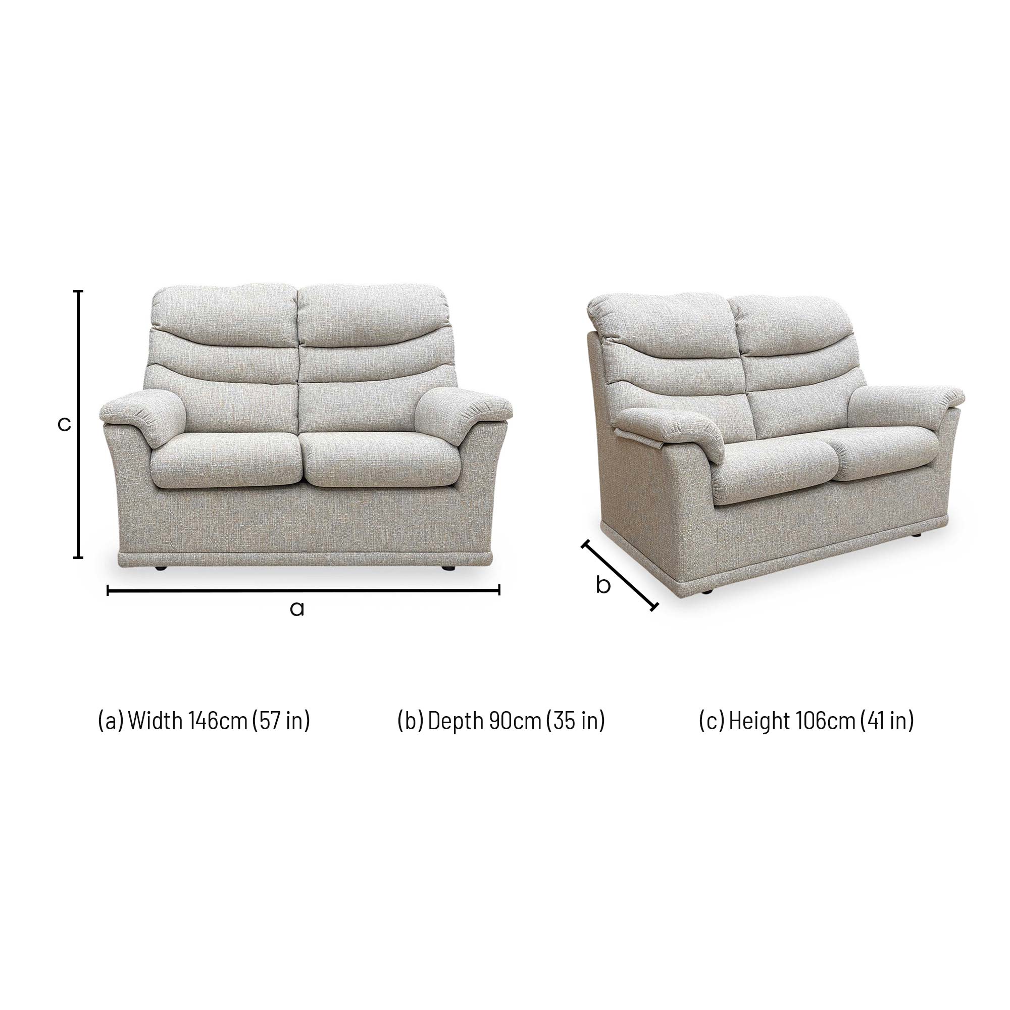G Plan ‘Malvern’ B920 Waffle Taupe Fabric 2 Seater Sofa - Image 7