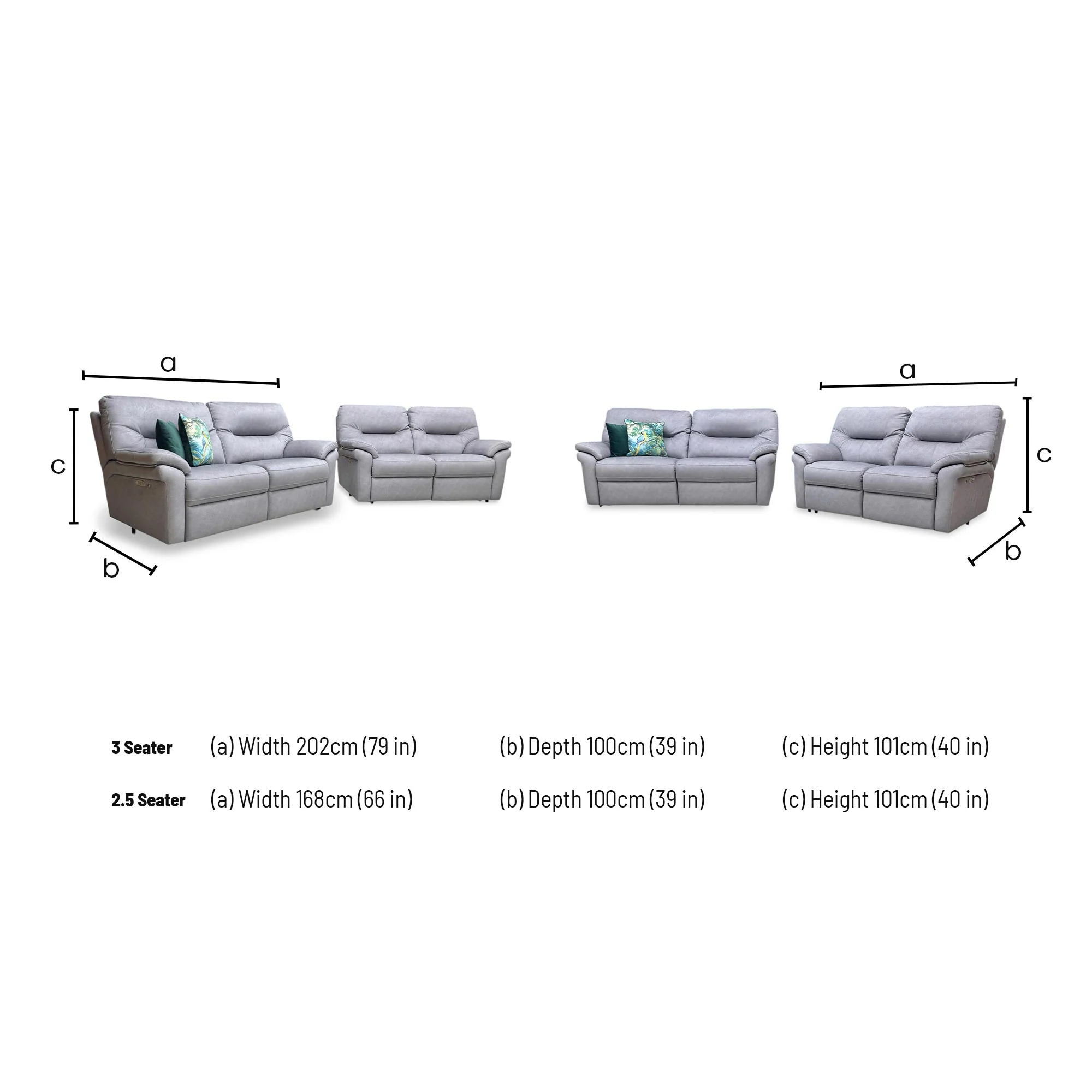 G Plan 'Seattle' A124 Stingray Charcoal Grey Velvet 3 + 2.5 Seater Power Recliner Sofa Set with Heated Seats - Image 10