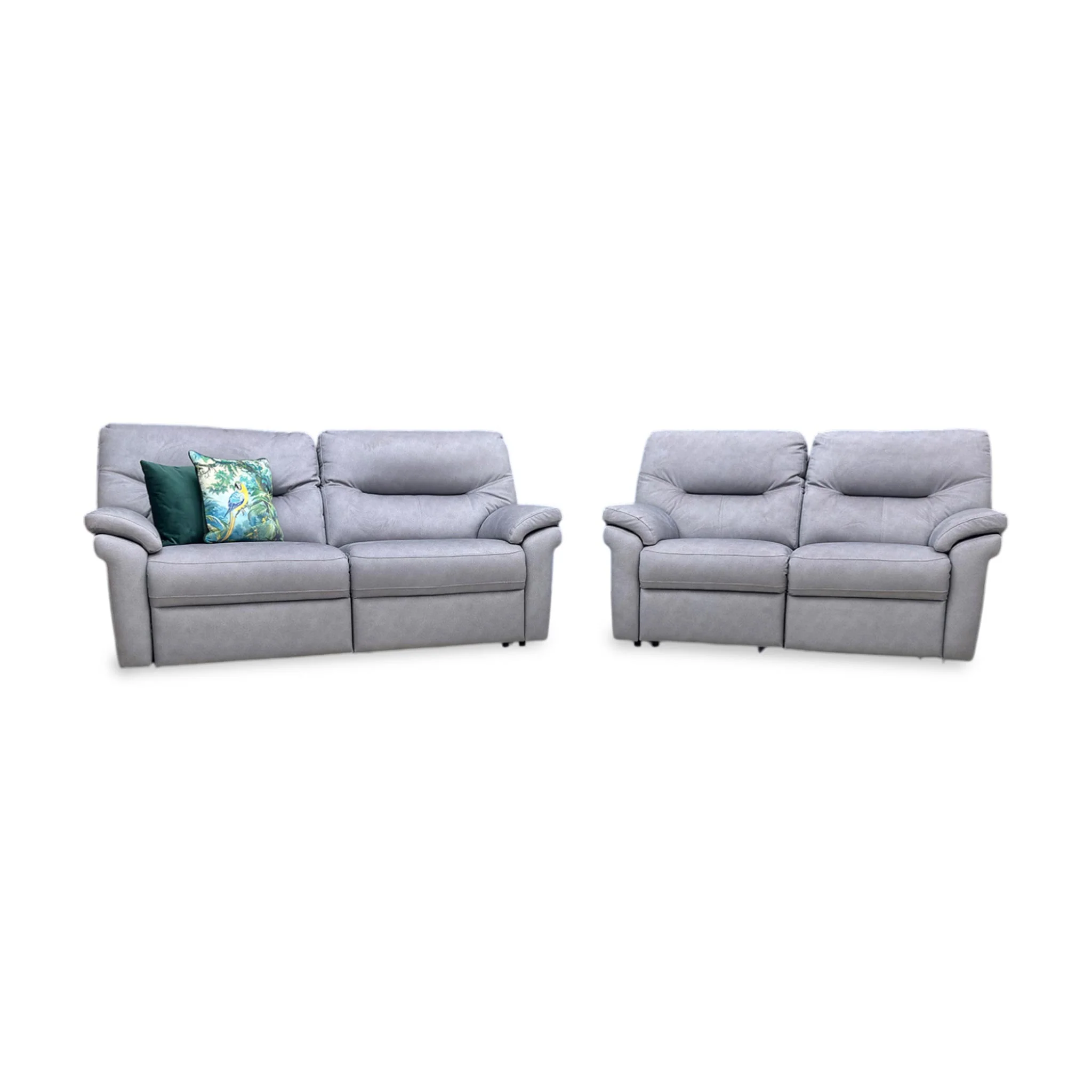 G Plan 'Seattle' A124 Stingray Charcoal Grey Velvet 3 + 2.5 Seater Power Recliner Sofa Set with Heated Seats - Image 4