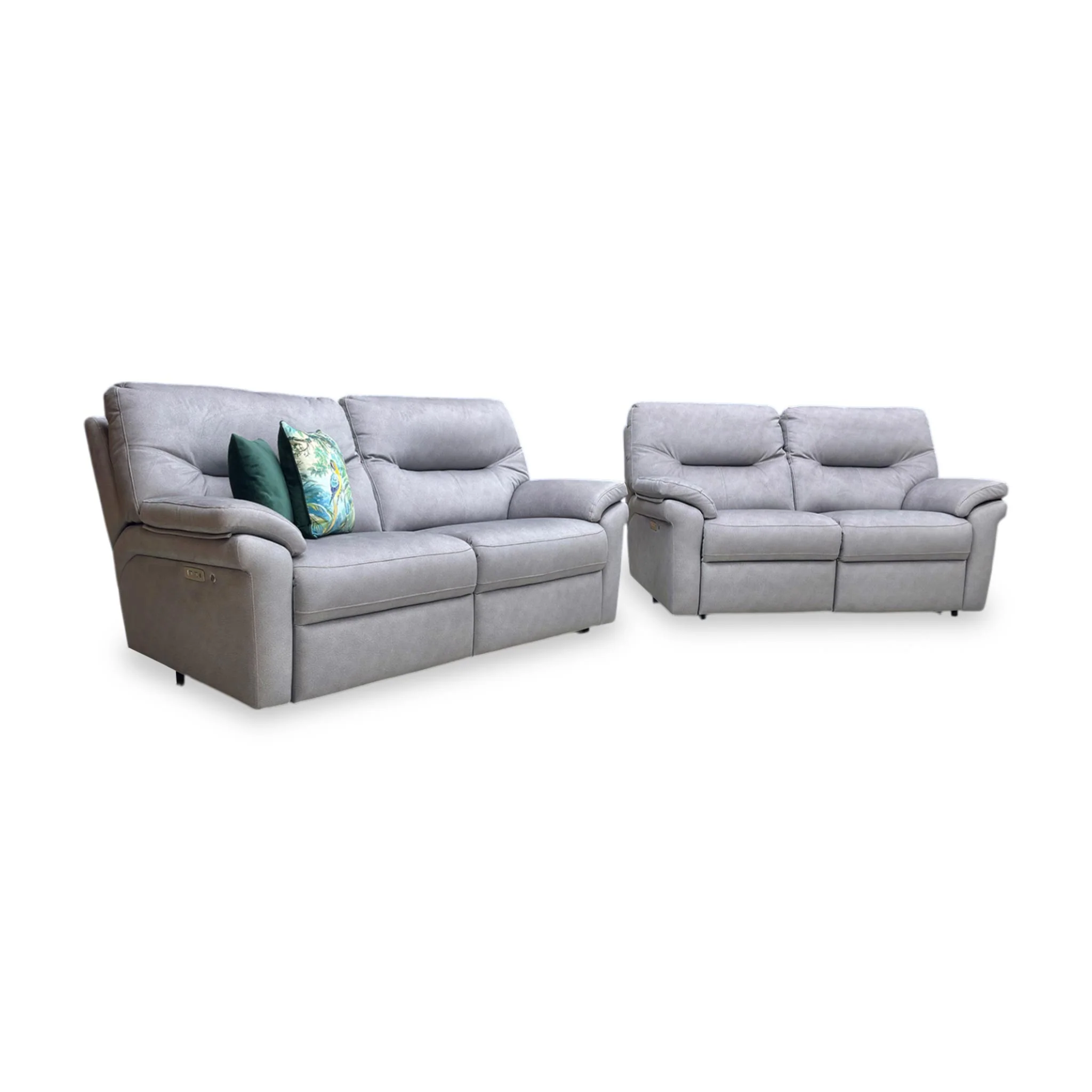 G Plan 'Seattle' A124 Stingray Charcoal Grey Velvet 3 + 2.5 Seater Power Recliner Sofa Set with Heated Seats - Image 6