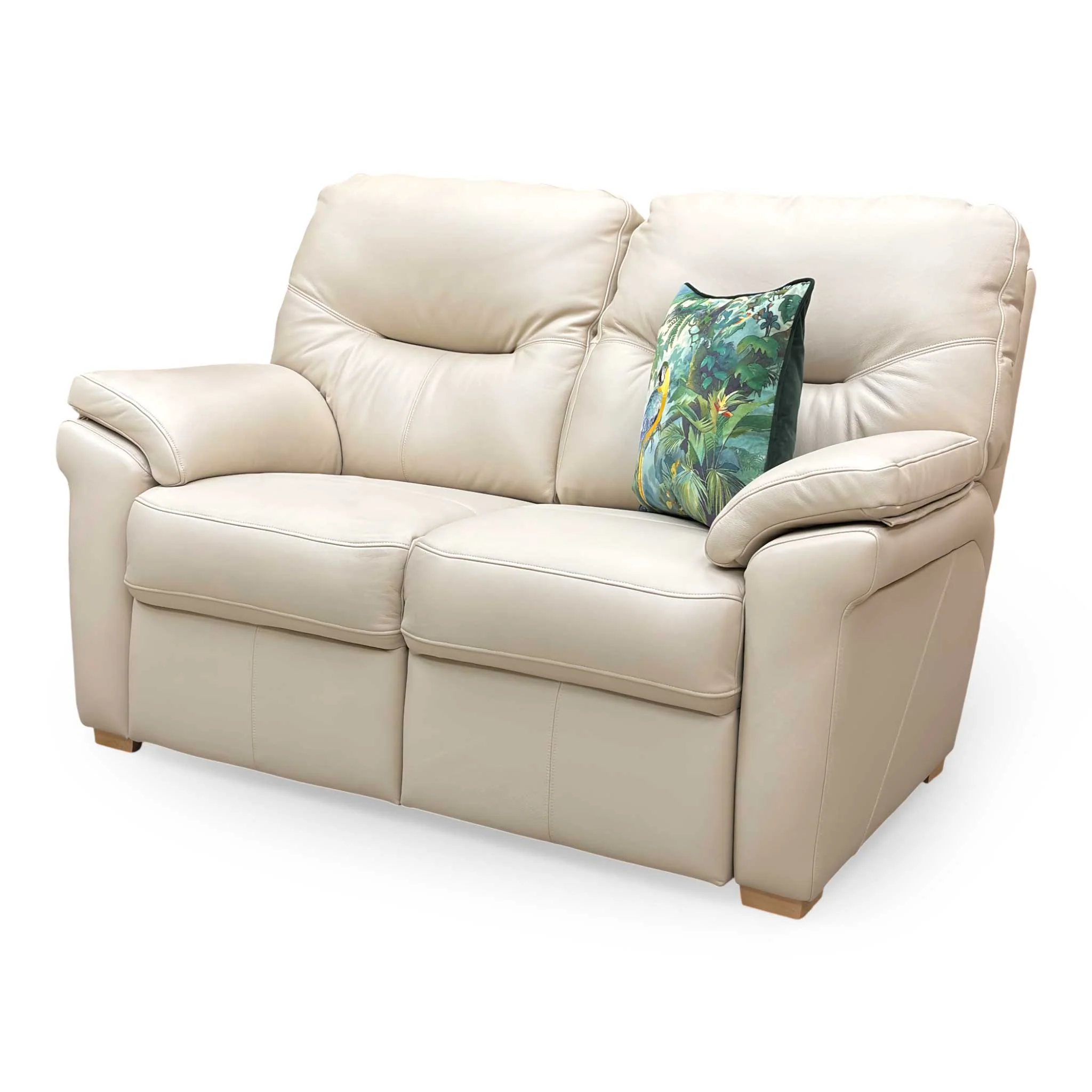 G Plan ‘Seattle’ L843 Cambridge Stone Leather 2 Seater Sofa with Wooden Feet - Image 5