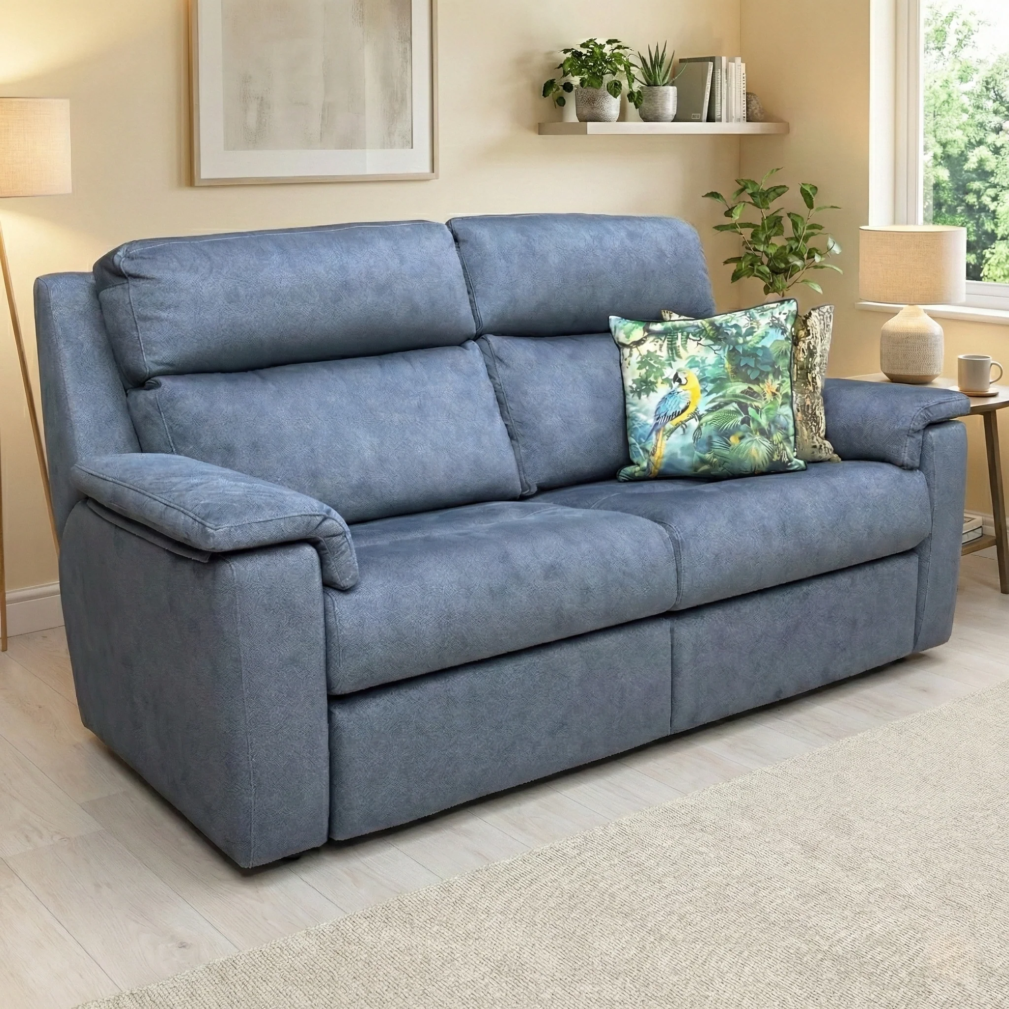 G-Plan ‘Thornbury’ Stingray Indigo Velvet Static 3 Seater Sofa - Image 2