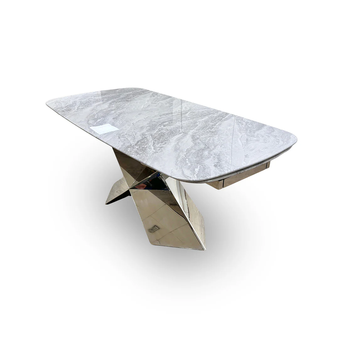 'Gabana' Real Marble Large 180cm Extending Dining Table - Image 4