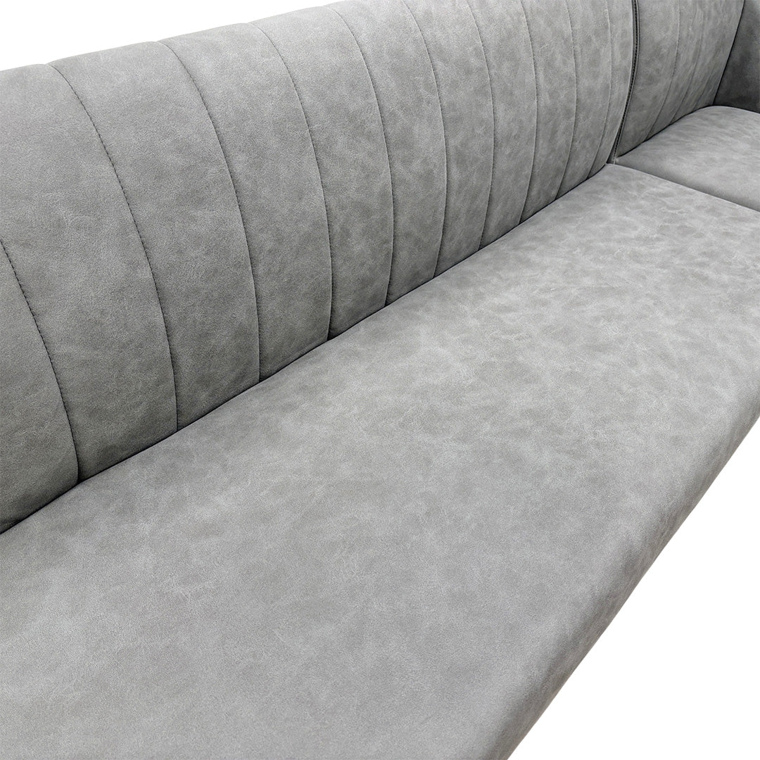 'Grigio' Grey Fabric Upholstery Right-Hand Facing Corner Dining Bench - Image 5