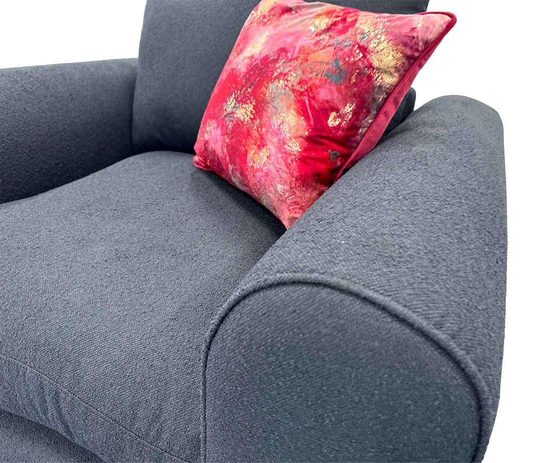 ‘Hugh' Navy Calix Boucle Armchair - Image 4