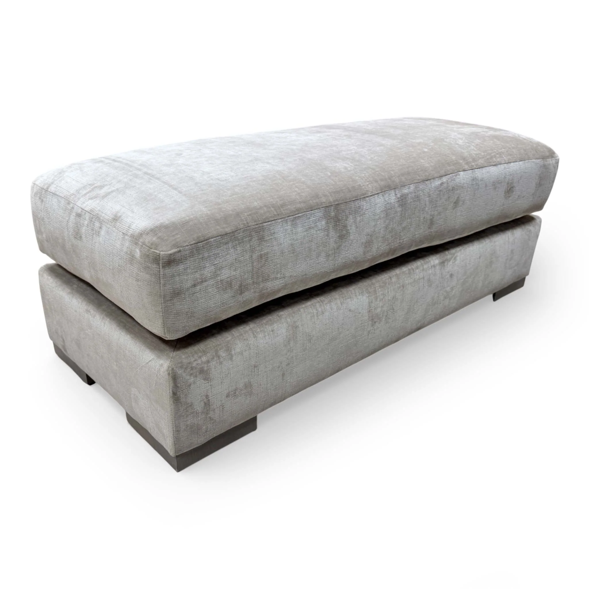 'Jackson' Sand Velvet Large Bench Footstool