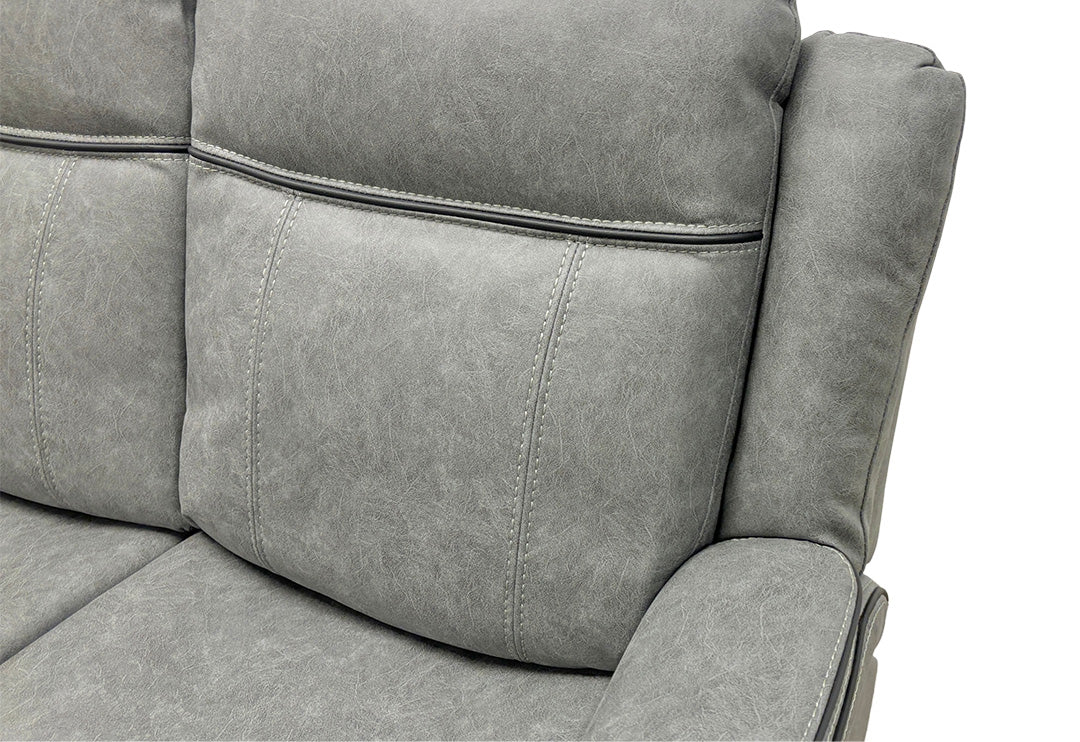 'Kardashian' Grey Endurance Fabric Manual Recliner 3 Seater Sofa - Image 4