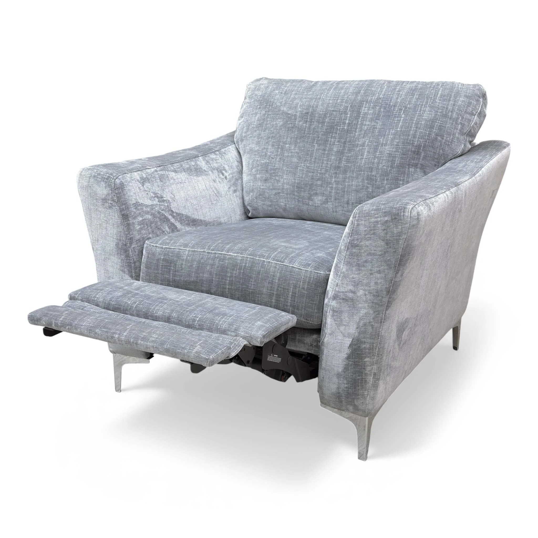 ‘Maisy’ Aden Pebble Grey Chenille Fabric Power Recliner Chair - Image 5