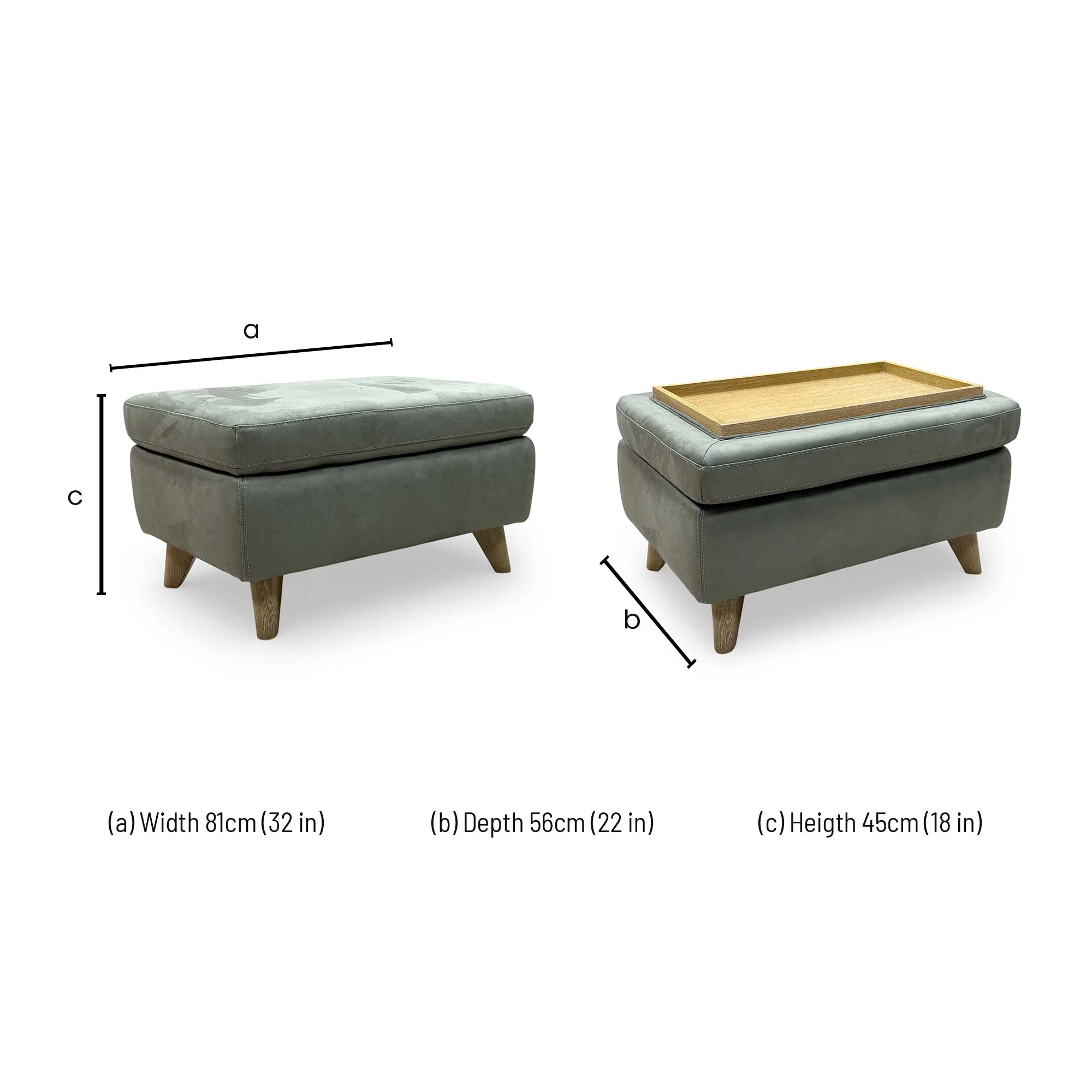 'Malmo' Olive Bfa-Ori-R12 Fabric Coffee Table Storage Footstool - Image 7