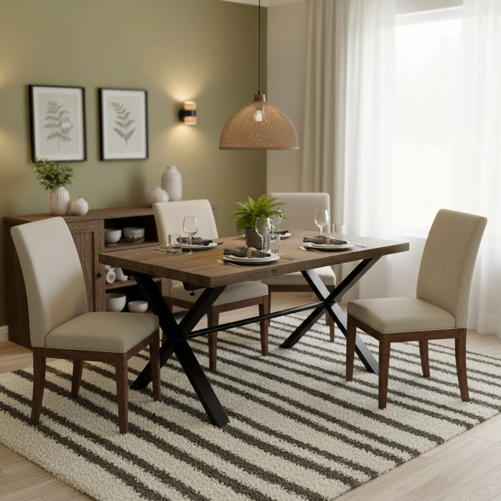 'Mars' Dark Oak Solid Oak 150cm Fixed Dining Table - Image 2