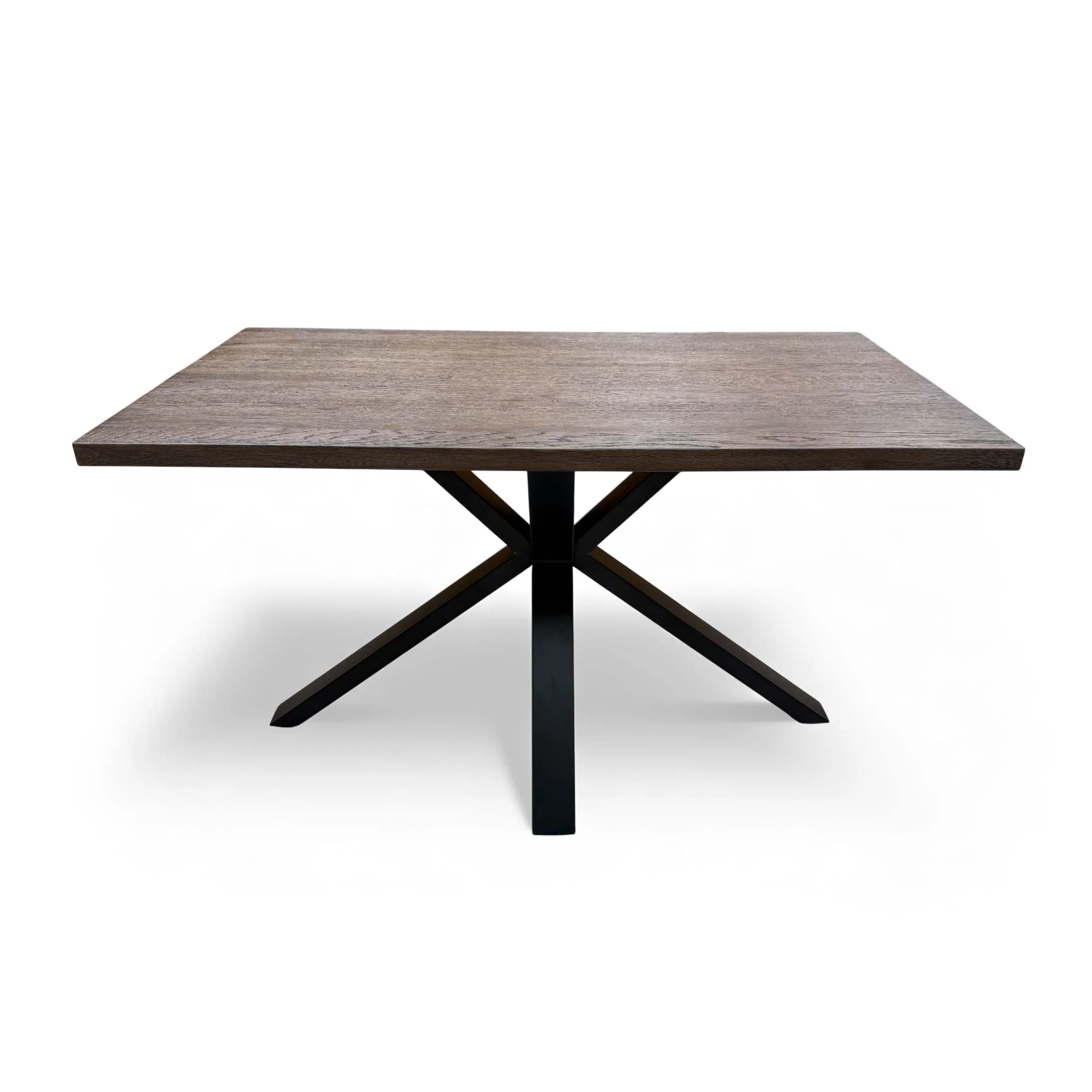 'Mars' Dark Oak Solid Oak Compact 135cm Fixed Dining Table - Image 4