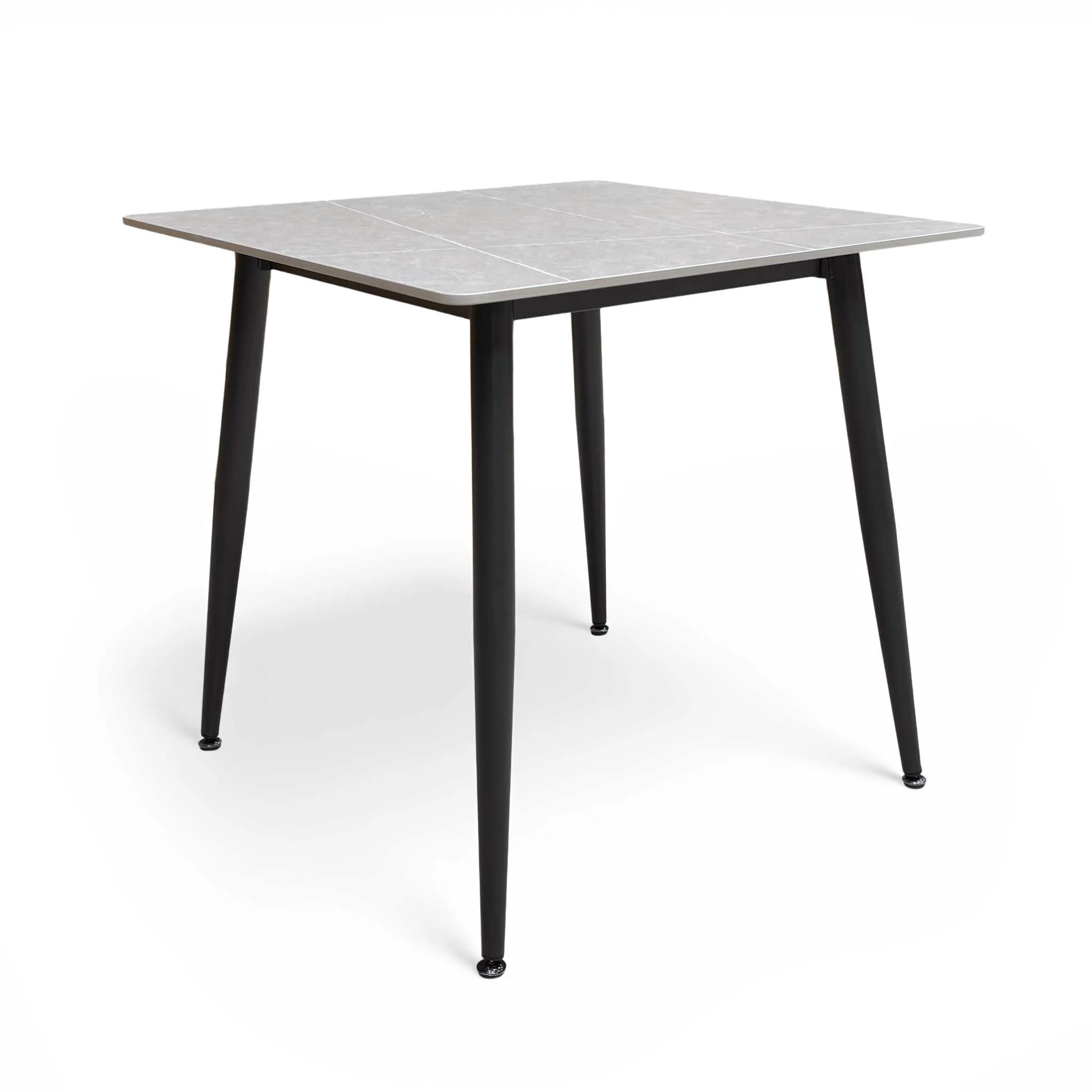 ‘Mason' Grey Ceramic Top 80cm Square Fixed Dining Table