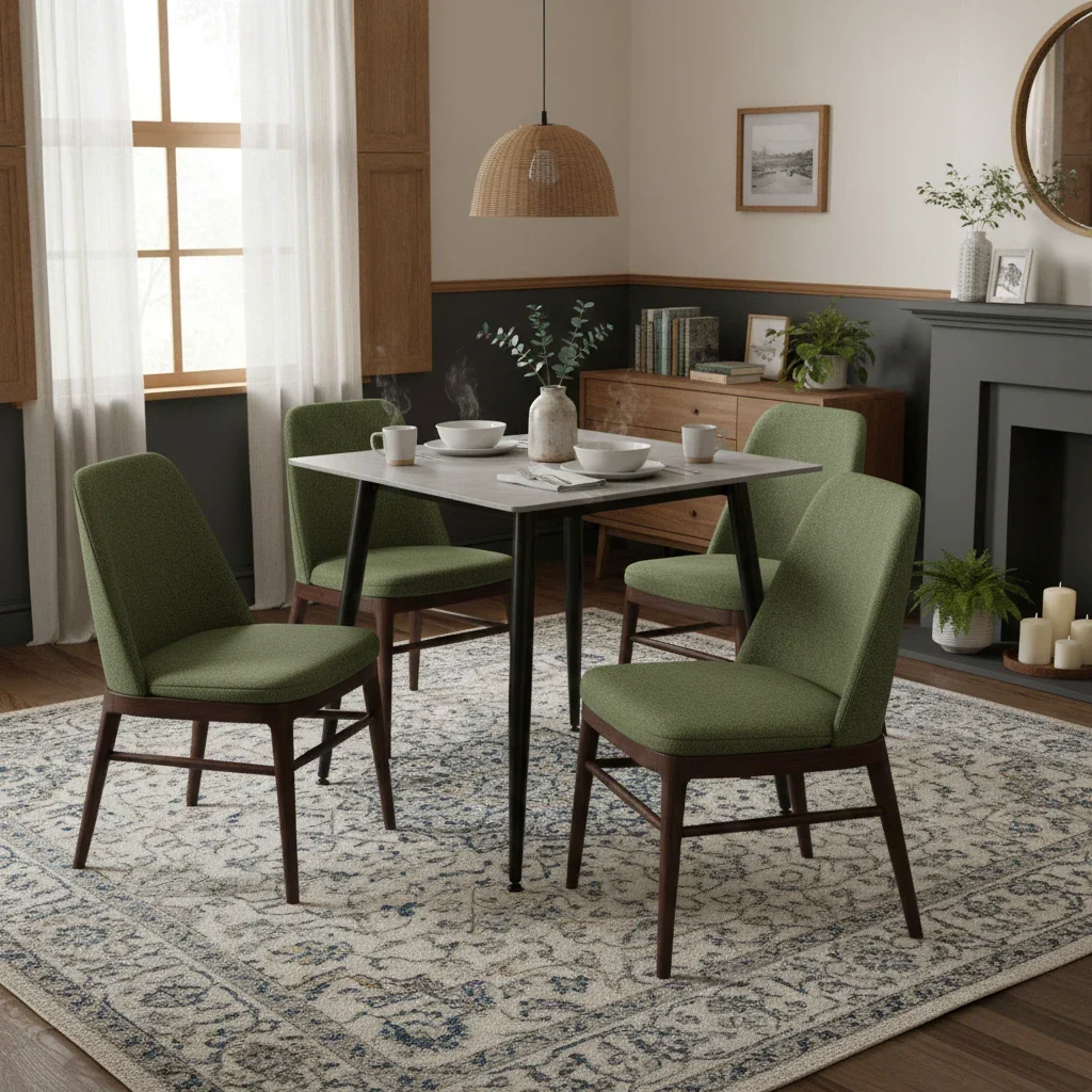 ‘Mason' Grey Ceramic Top 80cm Square Fixed Dining Table - Image 2