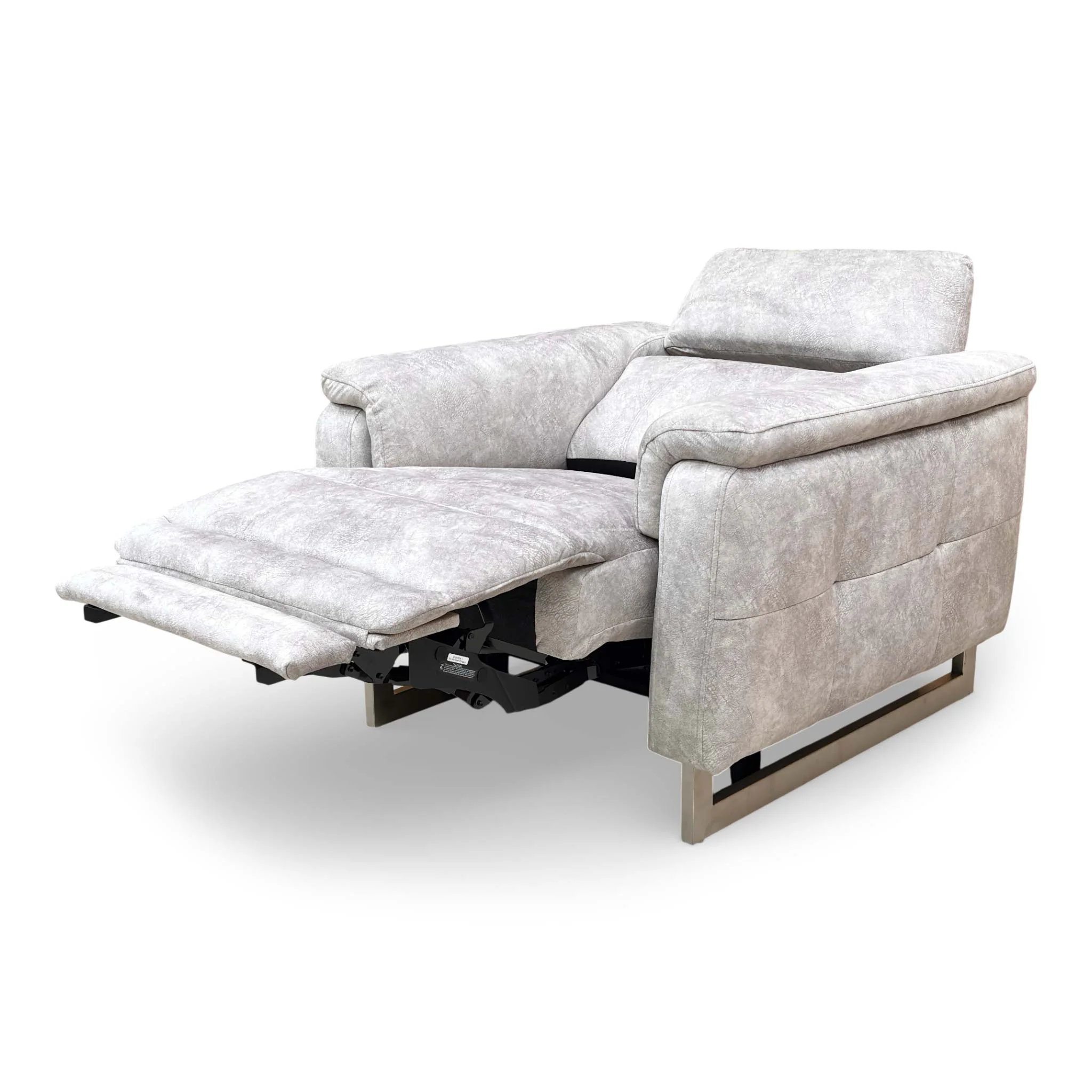 'Moet' Marble Stone Dapple Velvet Power Recliner Chair with Telescopic Headrest - Image 6