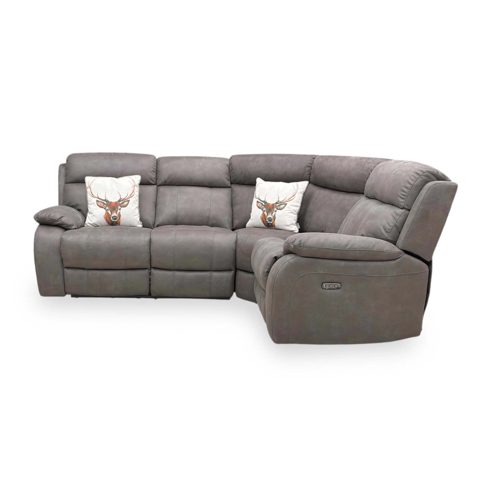 ‘Moreno’ Bfa-Blj-R16 Grey Suede Fabric Right Hand Facing Power Recliner Corner Sofa - Image 4