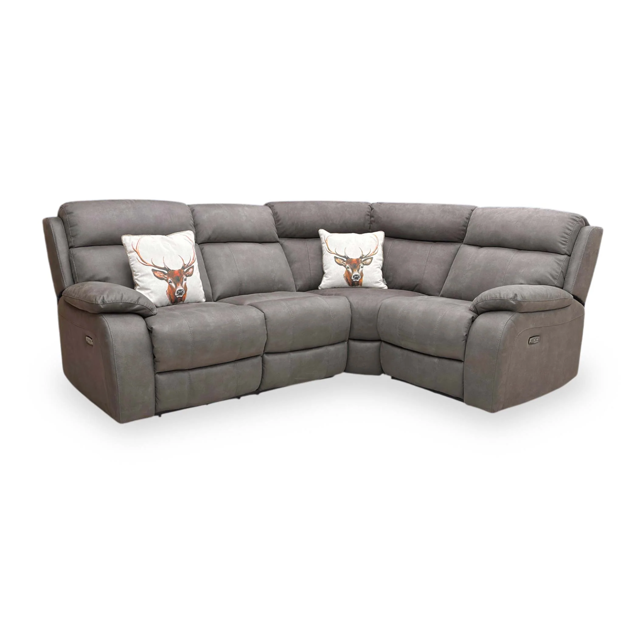‘Moreno’ Bfa-Blj-R16 Grey Suede Fabric Right Hand Facing Power Recliner Corner Sofa - Image 6