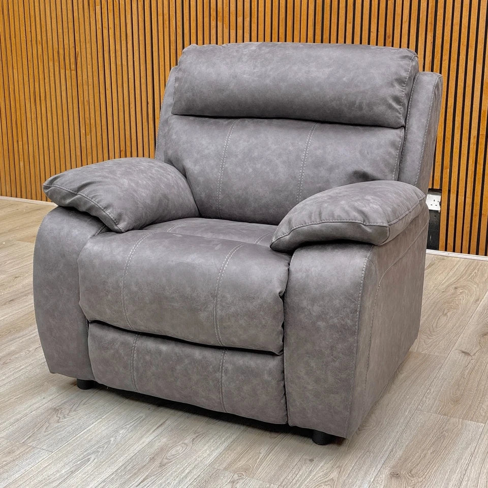 ‘Moreno’ Bfa-Ori-R25 Taupe Grey Heavy Duty Suede Fabric Armchair - Image 3