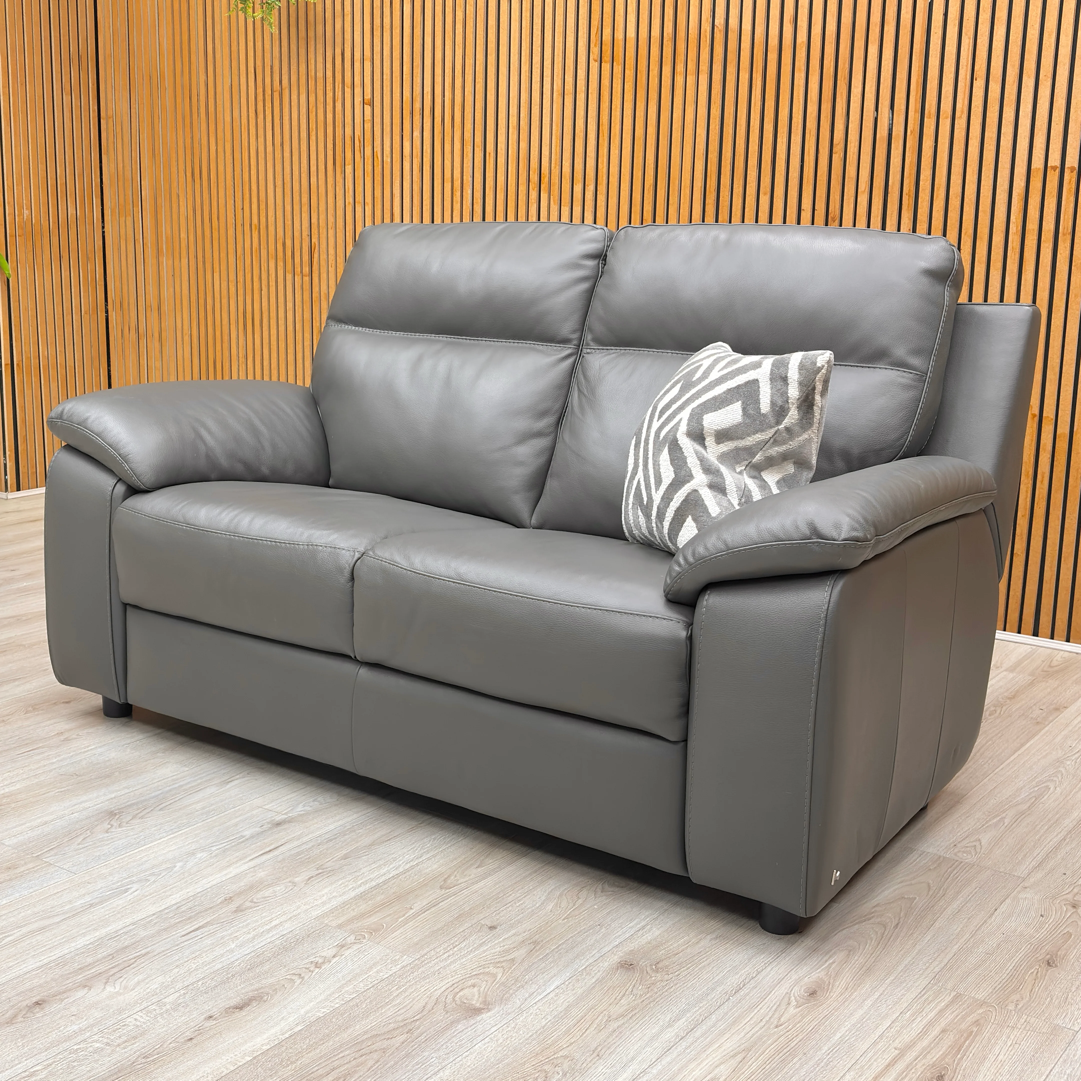 Nicoletti ‘Pepino’ Torello Grigio Scuro 327 Leather 2 Seater Sofa - Image 3