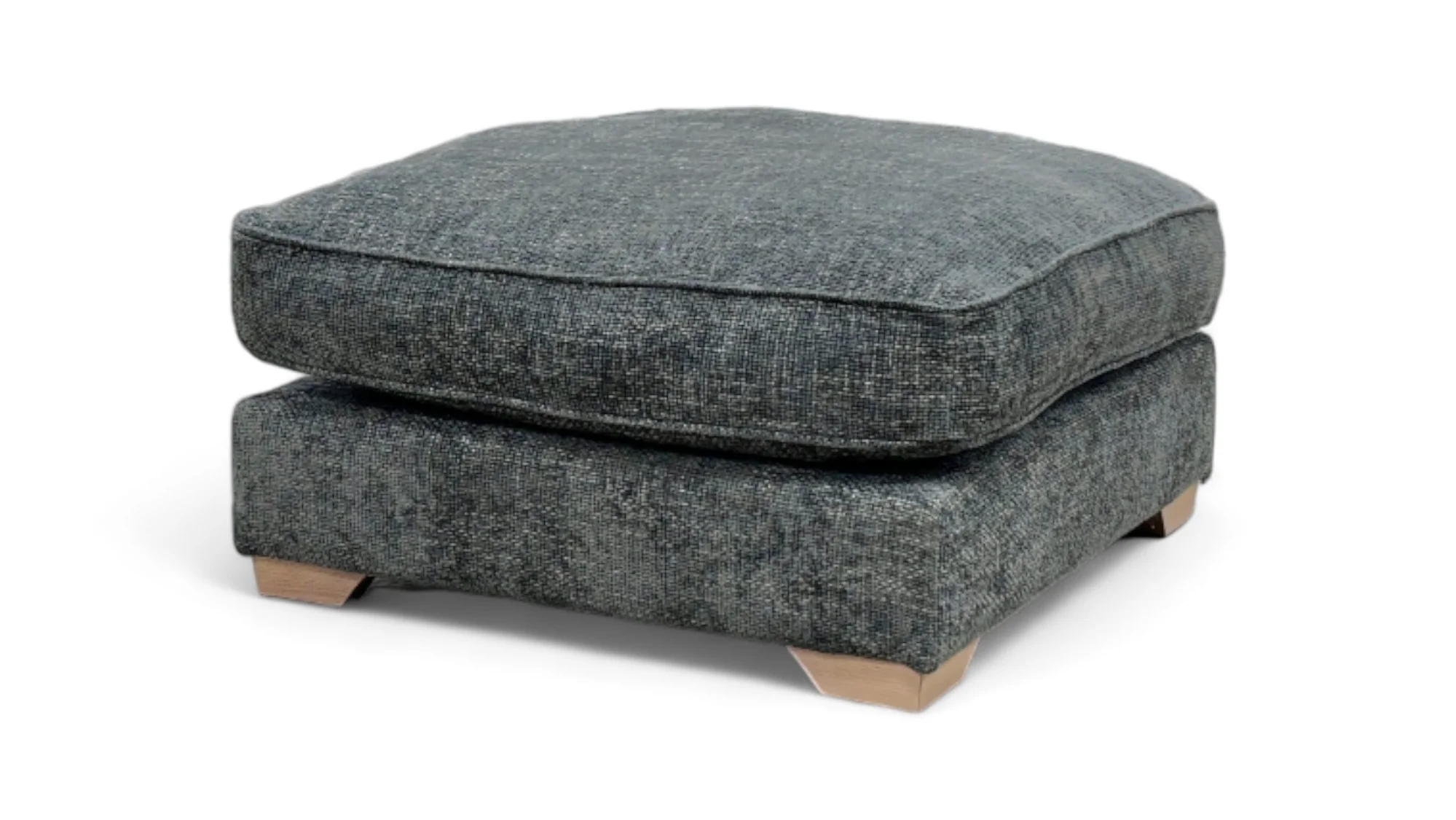 ‘Oceana’ Denim Thick Weave Fabric Footstool - Image 4