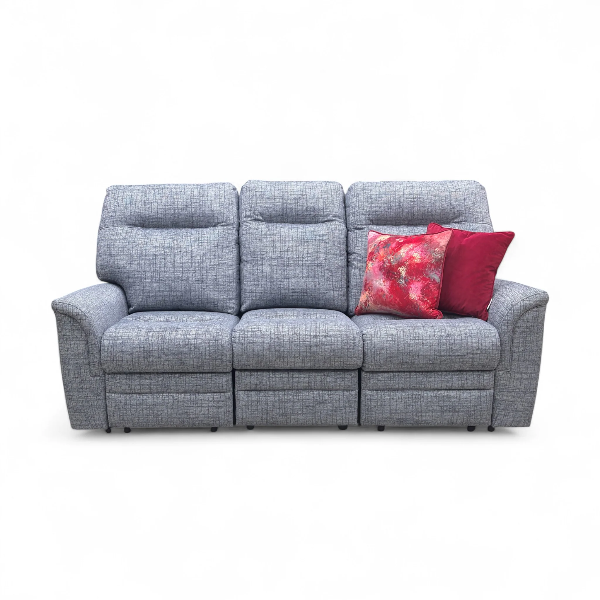 Parker Knoll ‘Hudson 23’ Dash Blue 001497-0080 Tight Weave Fabric 3 Seater Power Recliner Sofa - Image 4